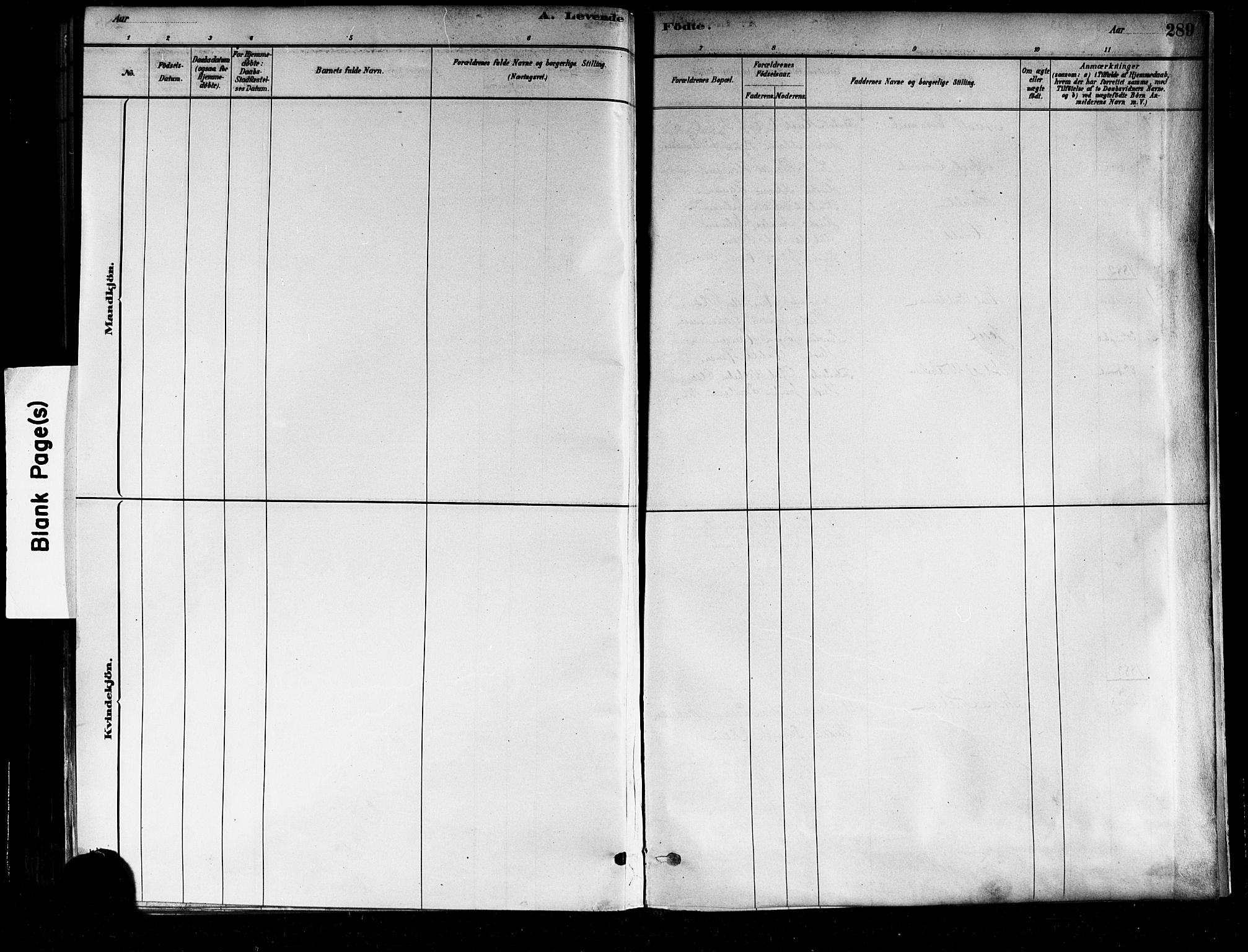 Sagene prestekontor Kirkebøker, AV/SAO-A-10796/F/L0001: Parish register (official) no. 1, 1880-1893, p. 289