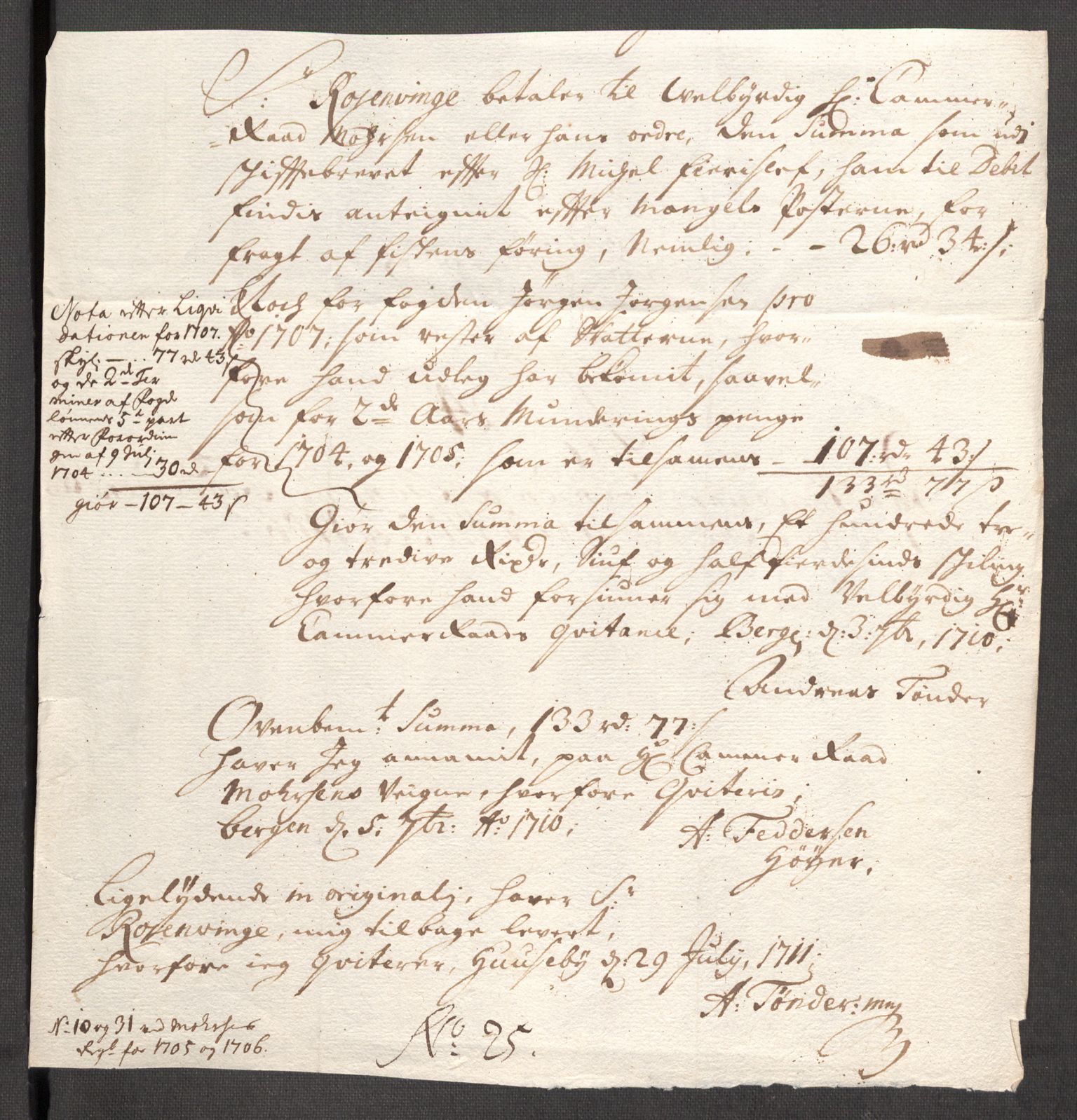 Rentekammeret inntil 1814, Reviderte regnskaper, Fogderegnskap, AV/RA-EA-4092/R68/L4756: Fogderegnskap Senja og Troms, 1705-1707, p. 212