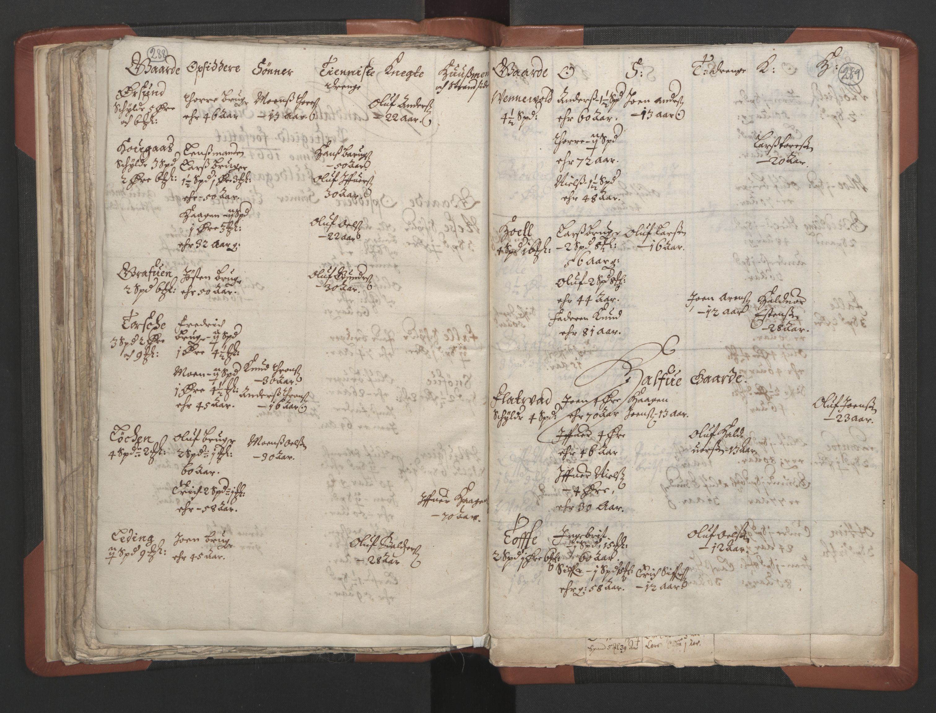 RA, Vicar's Census 1664-1666, no. 28: Nordmøre deanery, 1664-1666, p. 288-289