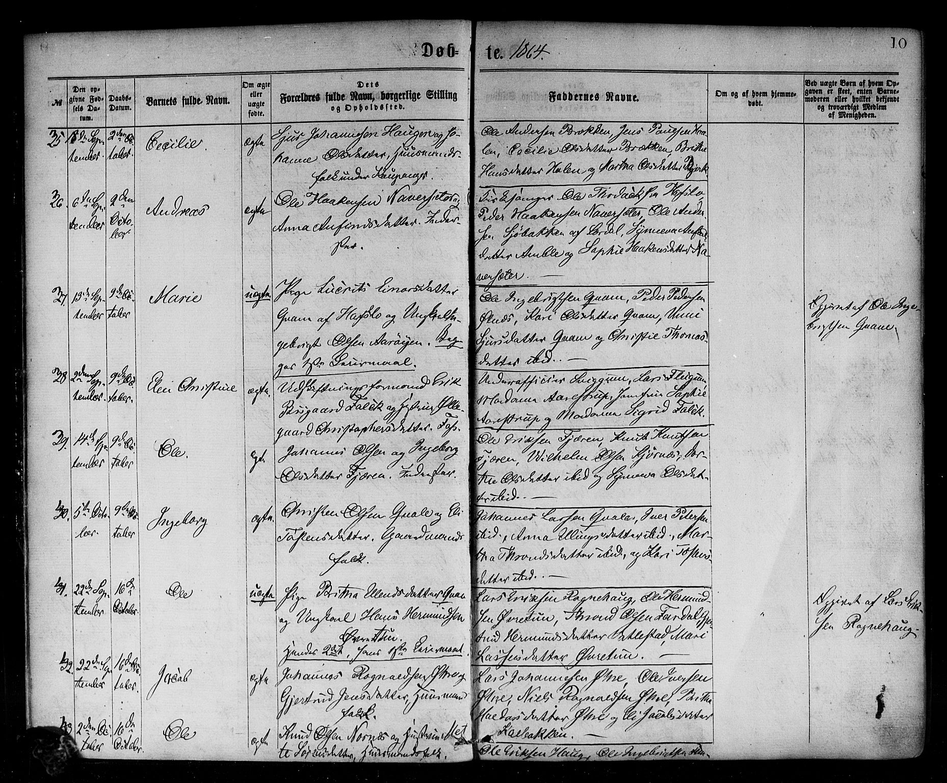 Sogndal sokneprestembete, AV/SAB-A-81301/H/Haa/Haaa/L0014: Parish register (official) no. A 14, 1864-1877, p. 10