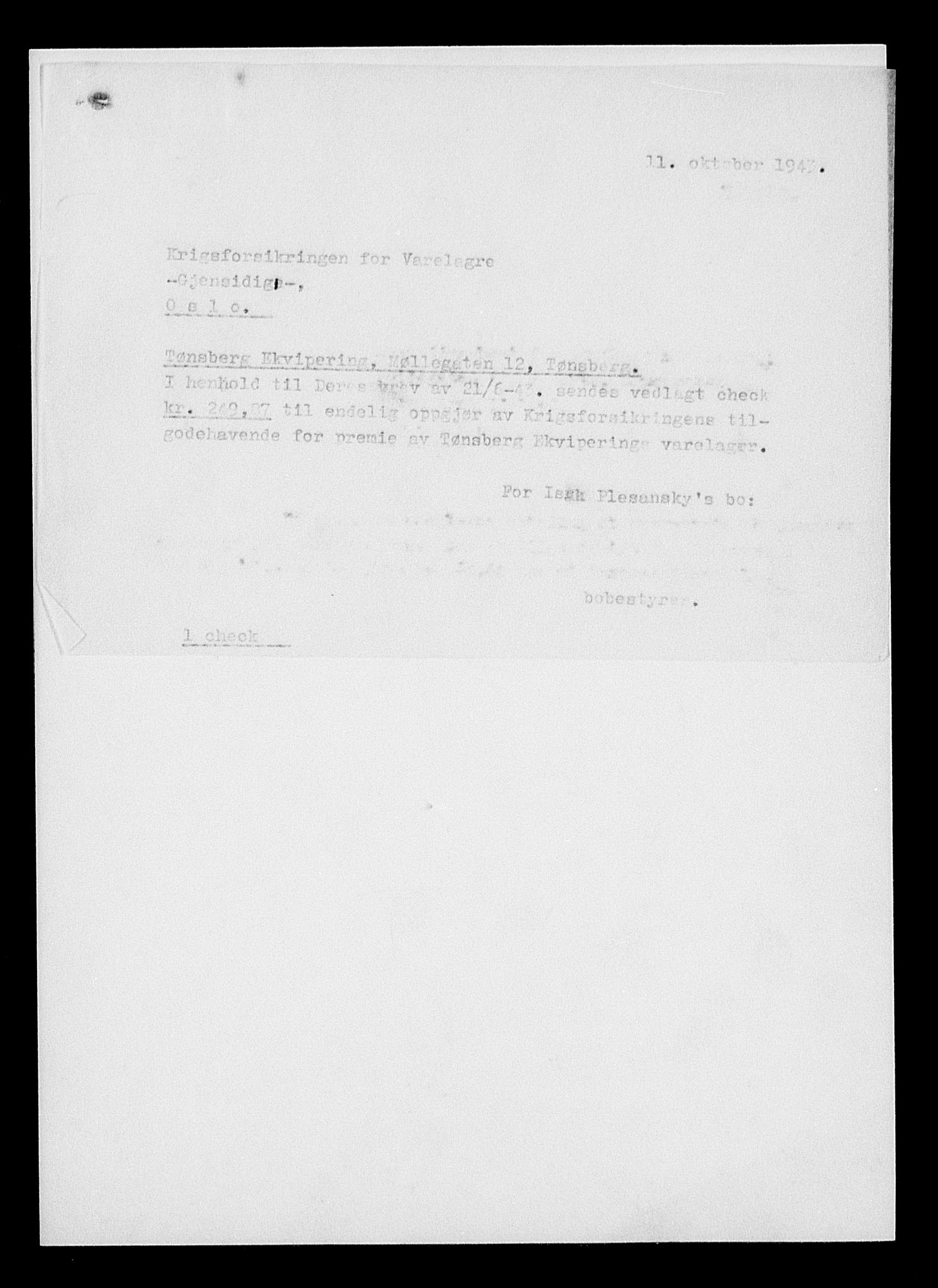 Justisdepartementet, Tilbakeføringskontoret for inndratte formuer, AV/RA-S-1564/H/Hc/Hcd/L1004: --, 1945-1947, p. 29