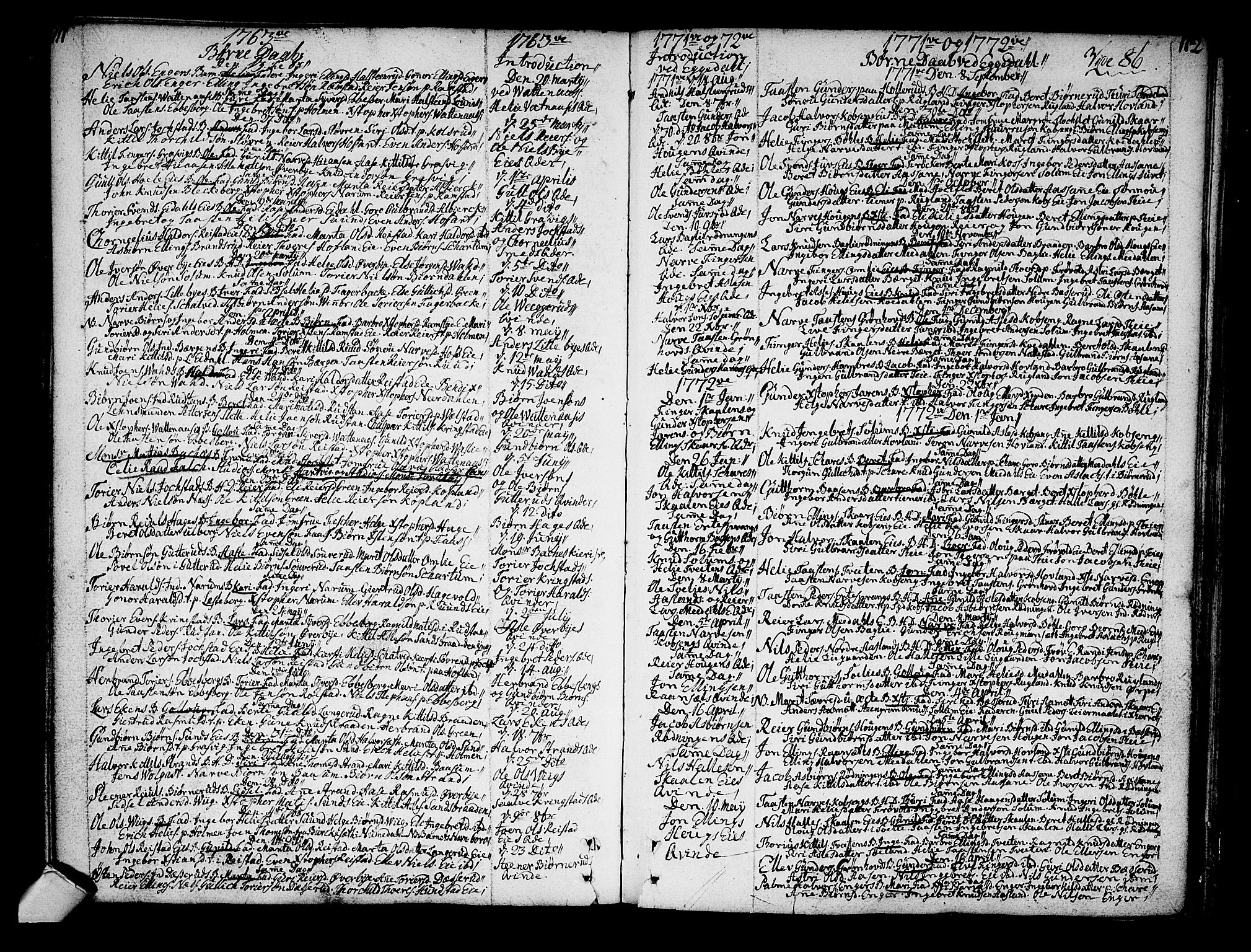 Sigdal kirkebøker, SAKO/A-245/F/Fa/L0001: Parish register (official) no. I 1, 1722-1777, p. 111-112