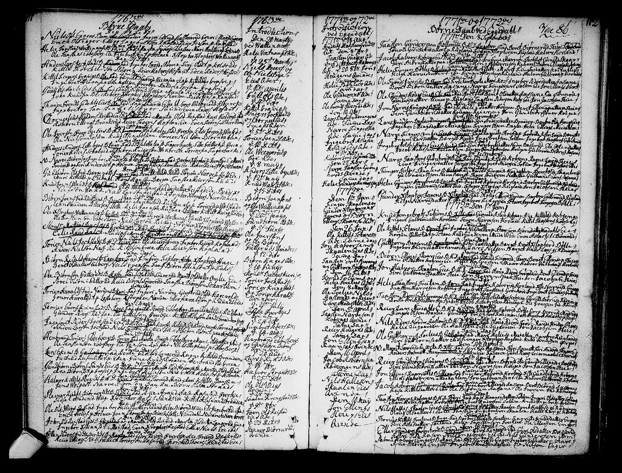 Sigdal kirkebøker, AV/SAKO-A-245/F/Fa/L0001: Parish register (official) no. I 1, 1722-1777, p. 111-112