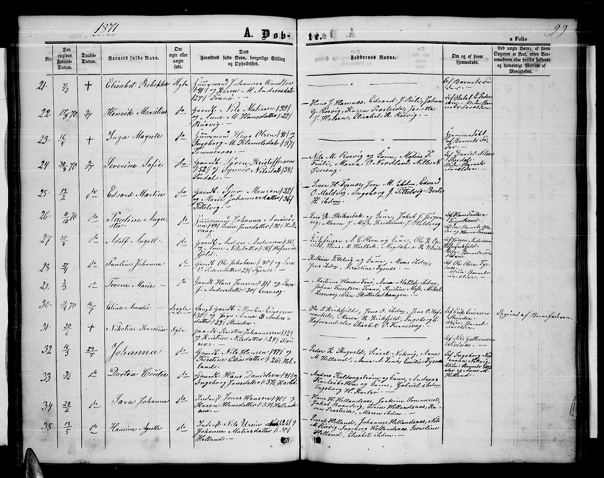 Ministerialprotokoller, klokkerbøker og fødselsregistre - Nordland, AV/SAT-A-1459/859/L0857: Parish register (copy) no. 859C03, 1854-1873, p. 99