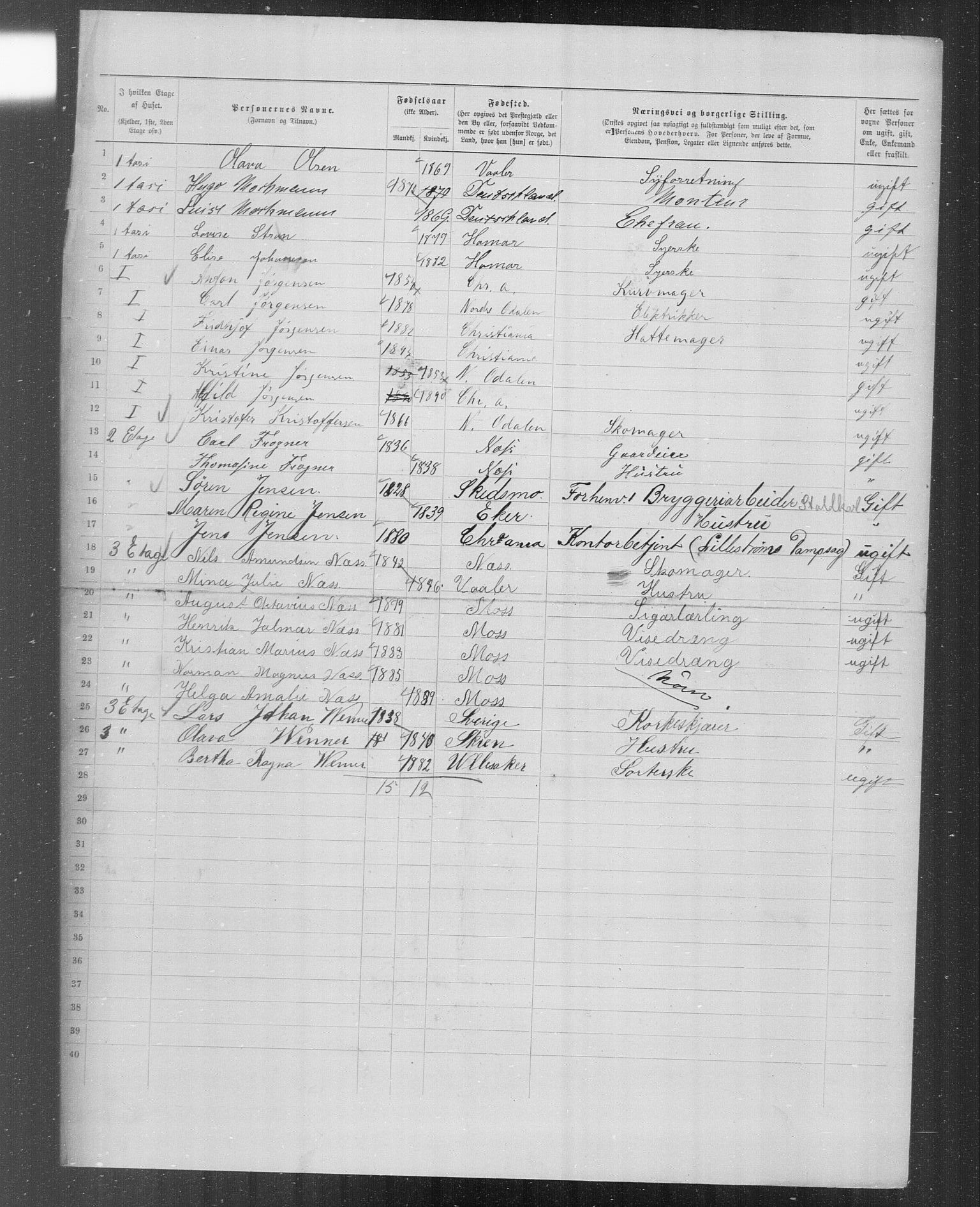 OBA, Municipal Census 1899 for Kristiania, 1899, p. 5089