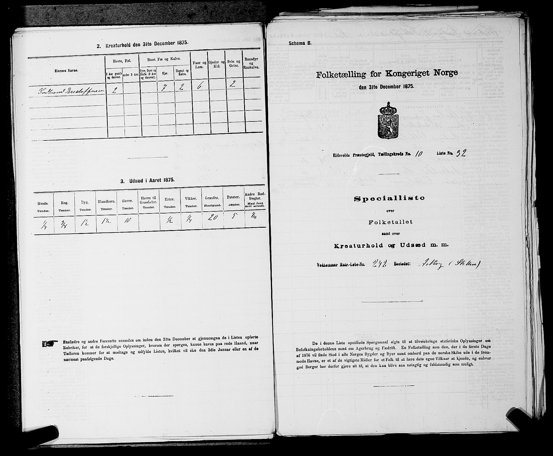 RA, 1875 census for 0237P Eidsvoll, 1875, p. 1521