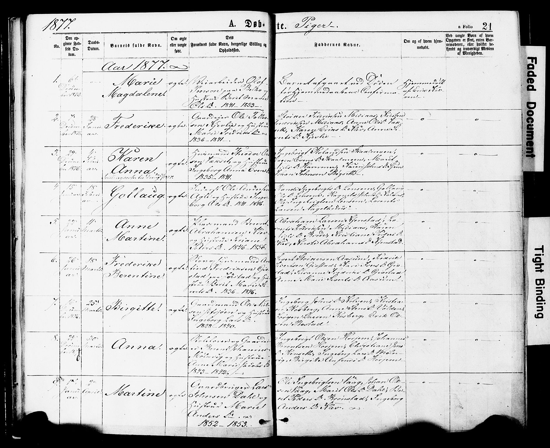 Ministerialprotokoller, klokkerbøker og fødselsregistre - Nord-Trøndelag, SAT/A-1458/749/L0473: Parish register (official) no. 749A07, 1873-1887, p. 21