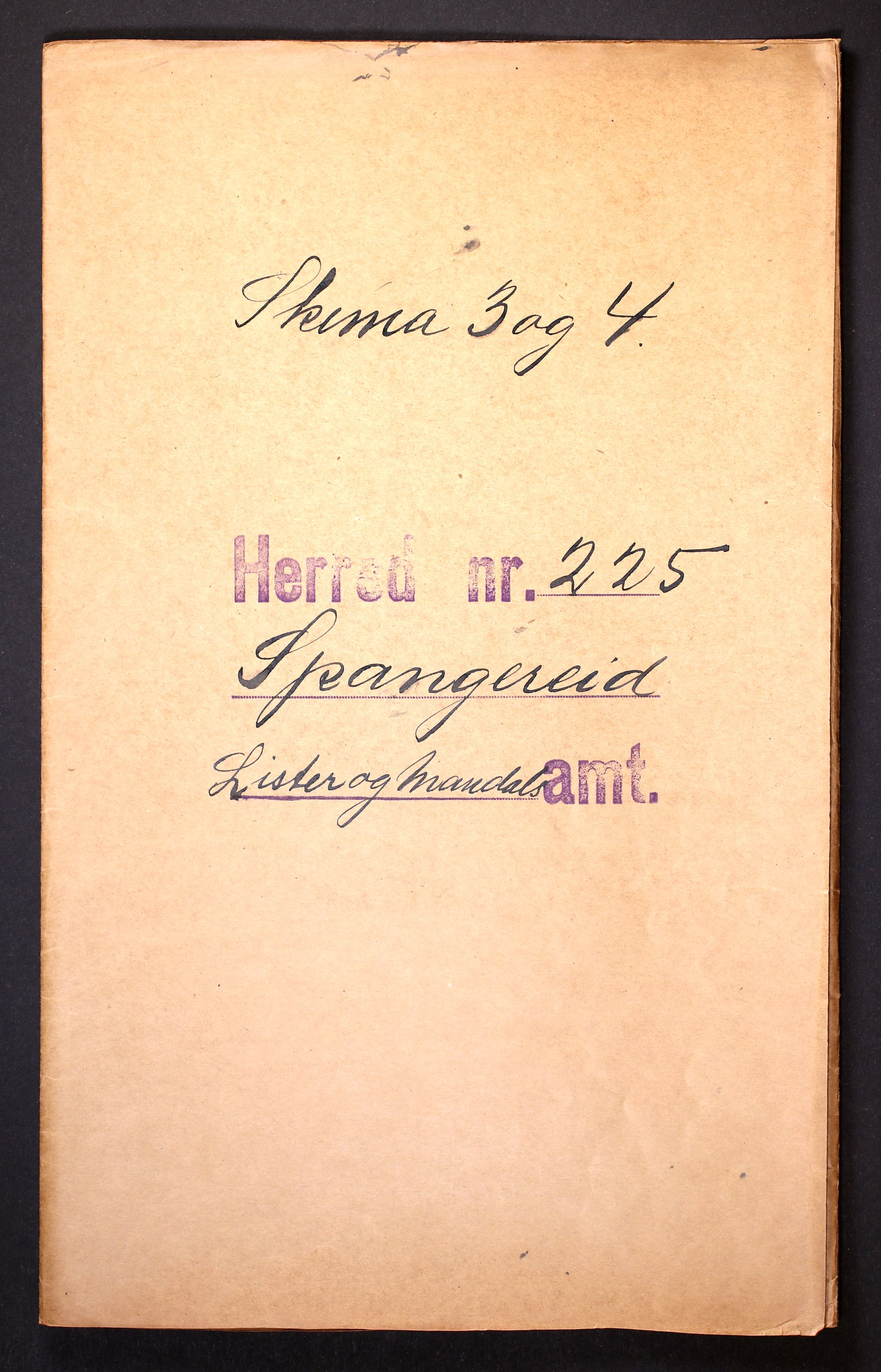 RA, 1910 census for Spangereid, 1910, p. 1