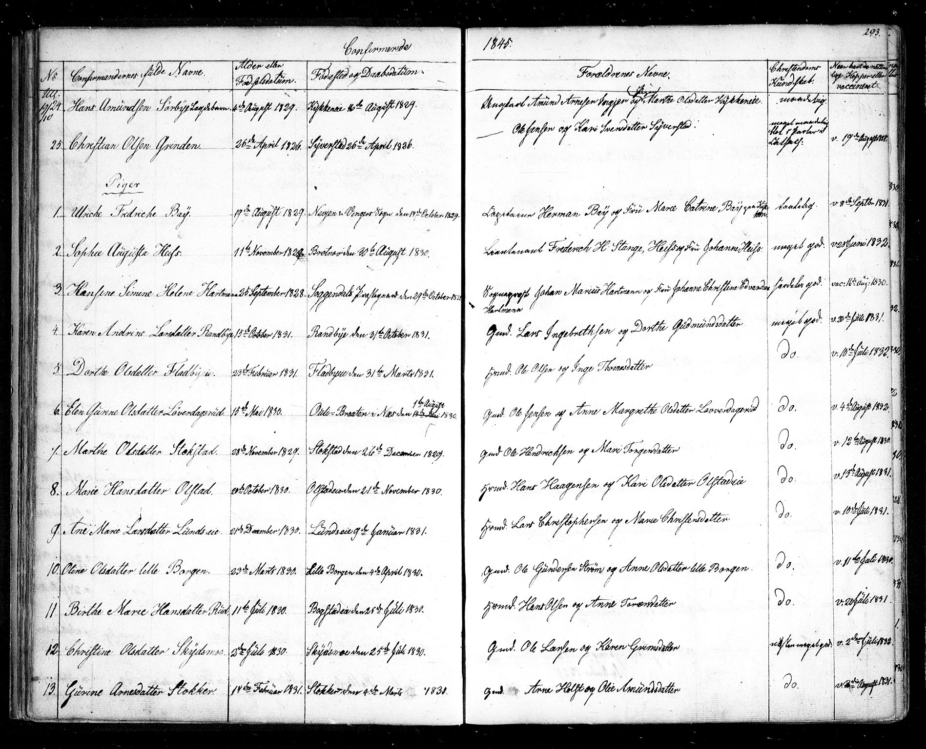 Ullensaker prestekontor Kirkebøker, SAO/A-10236a/F/Fa/L0014.b: Parish register (official) no. I 14B, 1836-1850, p. 293