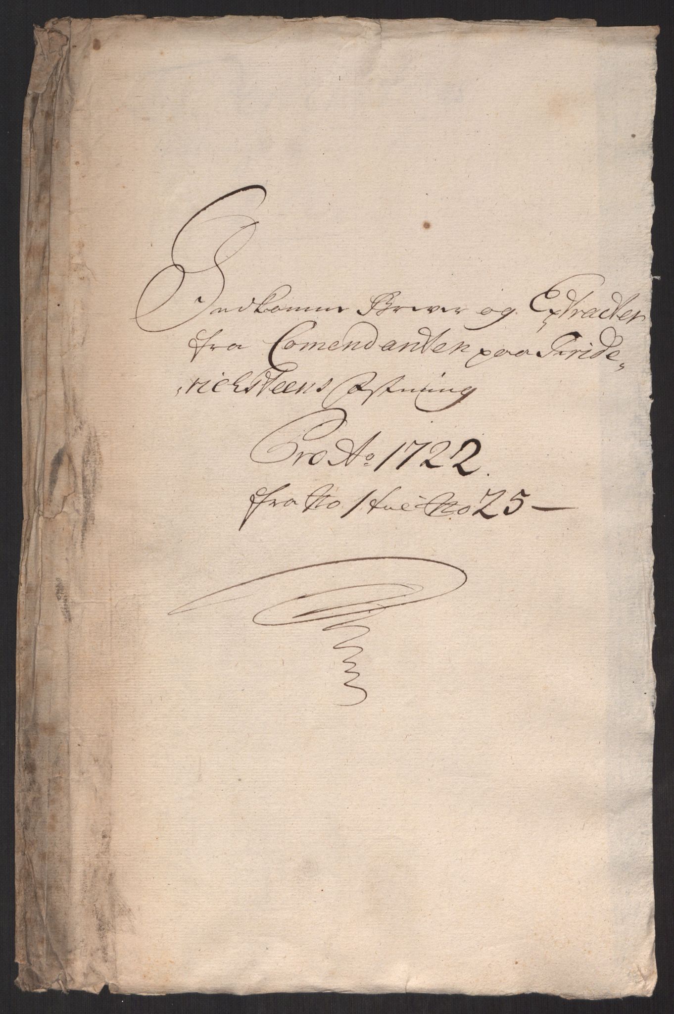 Kommanderende general (KG I) med Det norske krigsdirektorium, AV/RA-EA-5419/D/L0152: Fredriksten festning: Brev, inventarfortegnelser og regnskapsekstrakter, 1720-1723, p. 324