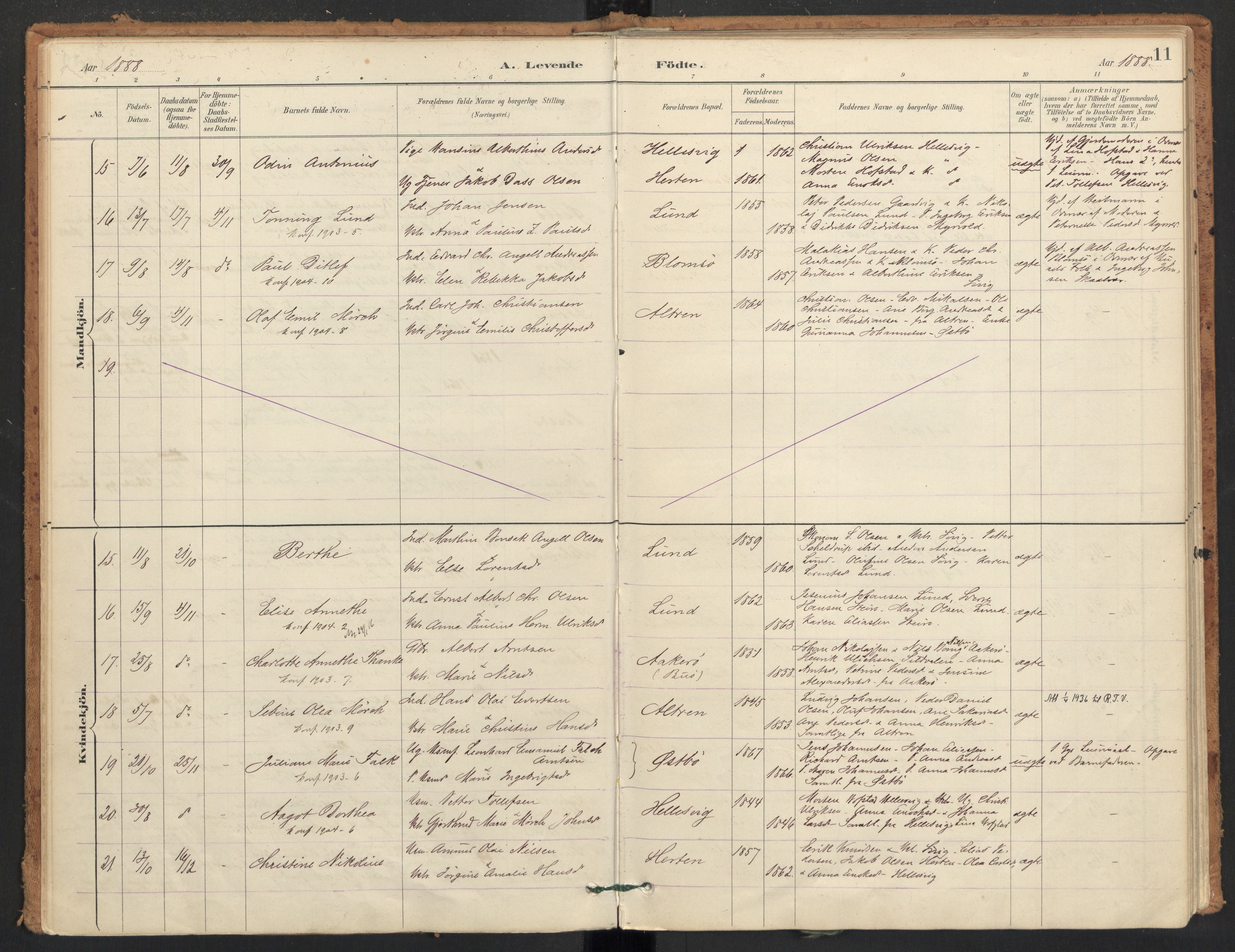 Ministerialprotokoller, klokkerbøker og fødselsregistre - Nordland, AV/SAT-A-1459/830/L0453: Parish register (official) no. 830A17, 1886-1911, p. 11