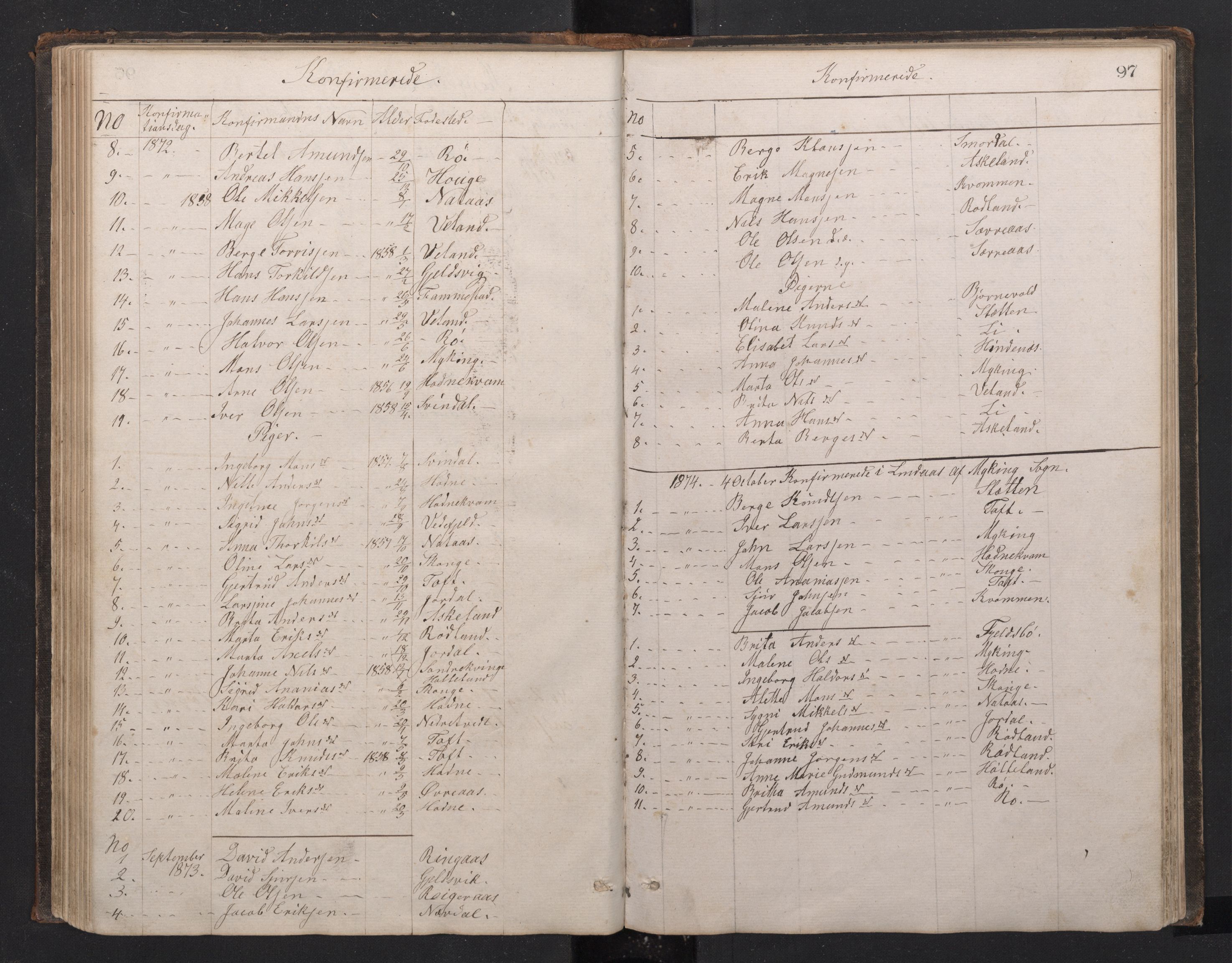 Lindås Sokneprestembete, AV/SAB-A-76701/H/Hab/Habe/L0002: Parish register (copy) no. E 2, 1867-1892, p. 96b-97a