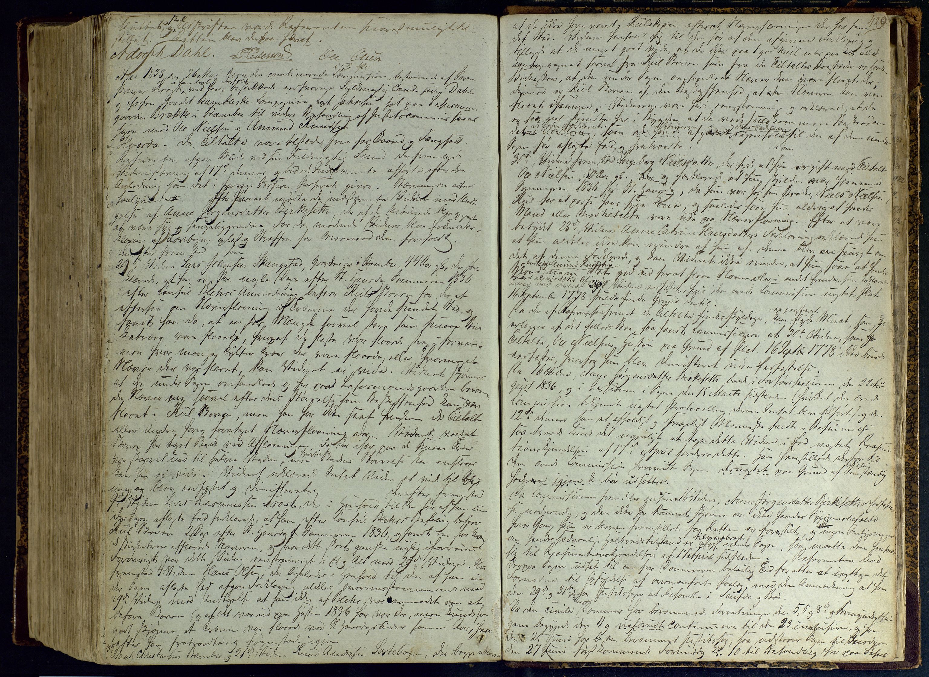 Bamble sorenskriveri, SAKO/A-214/F/Fc/Fca/L0003: Ekstrarettsprotokoll, 1834-1838, p. 429