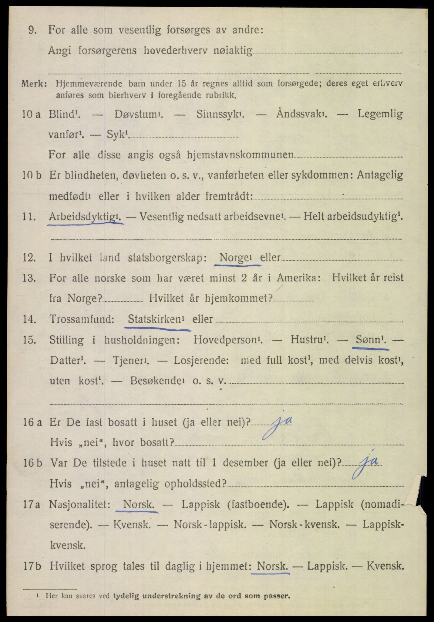 SAT, 1920 census for Hamarøy, 1920, p. 2641