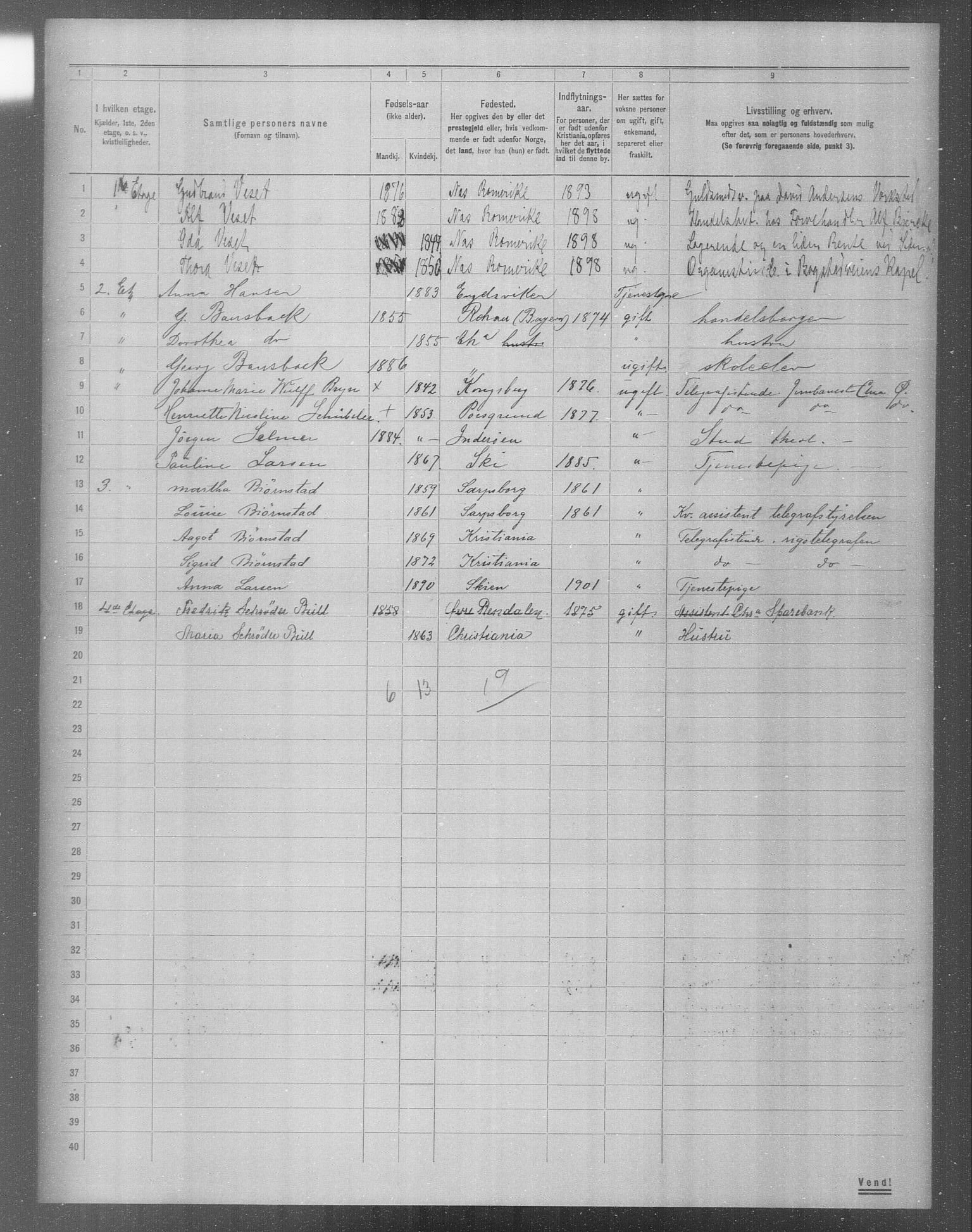 OBA, Municipal Census 1904 for Kristiania, 1904, p. 6534