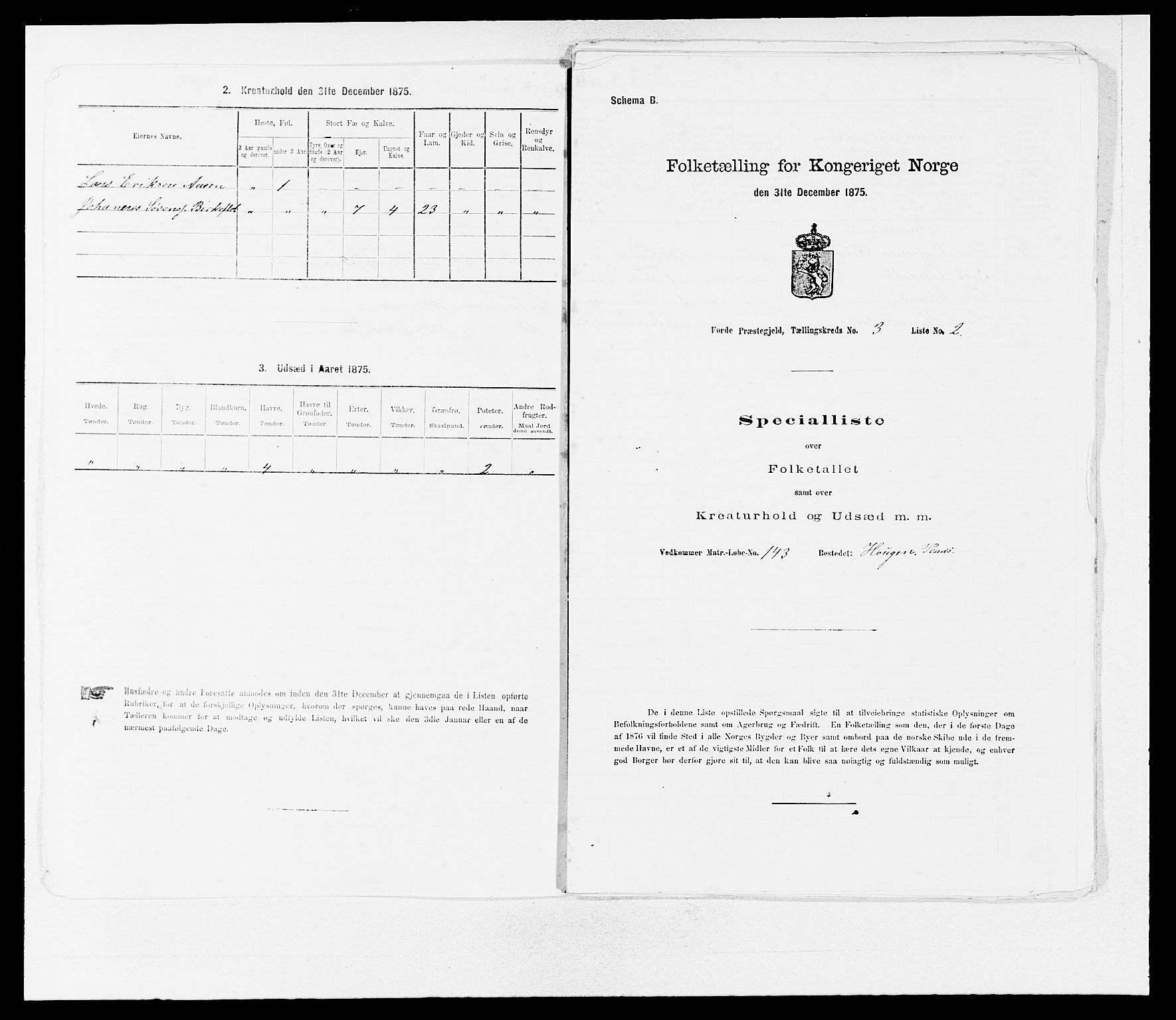 SAB, 1875 census for 1432P Førde, 1875, p. 199