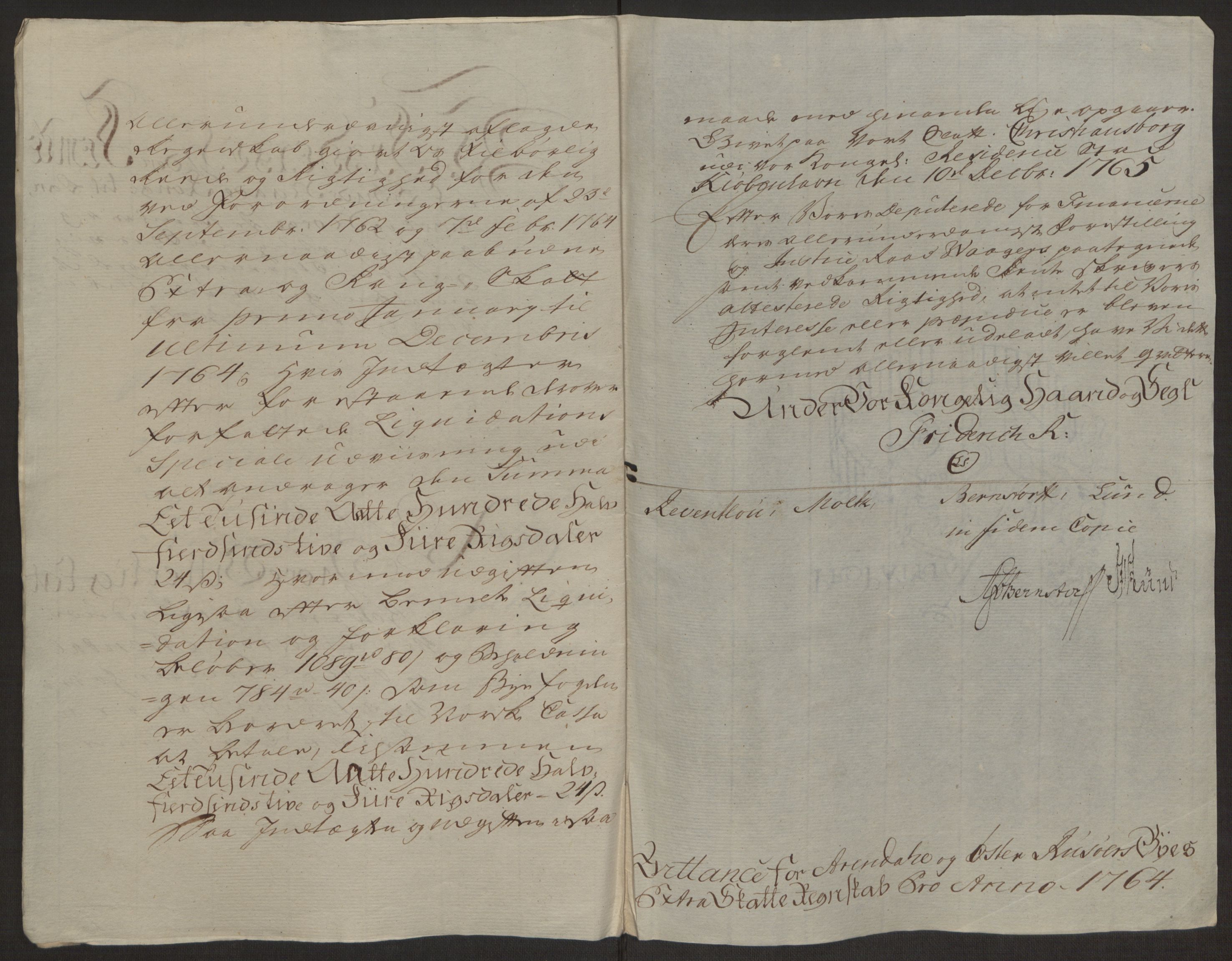 Rentekammeret inntil 1814, Reviderte regnskaper, Byregnskaper, AV/RA-EA-4066/R/Rl/L0230/0001: [L4] Kontribusjonsregnskap / Ekstraskatt, 1762-1764, p. 398