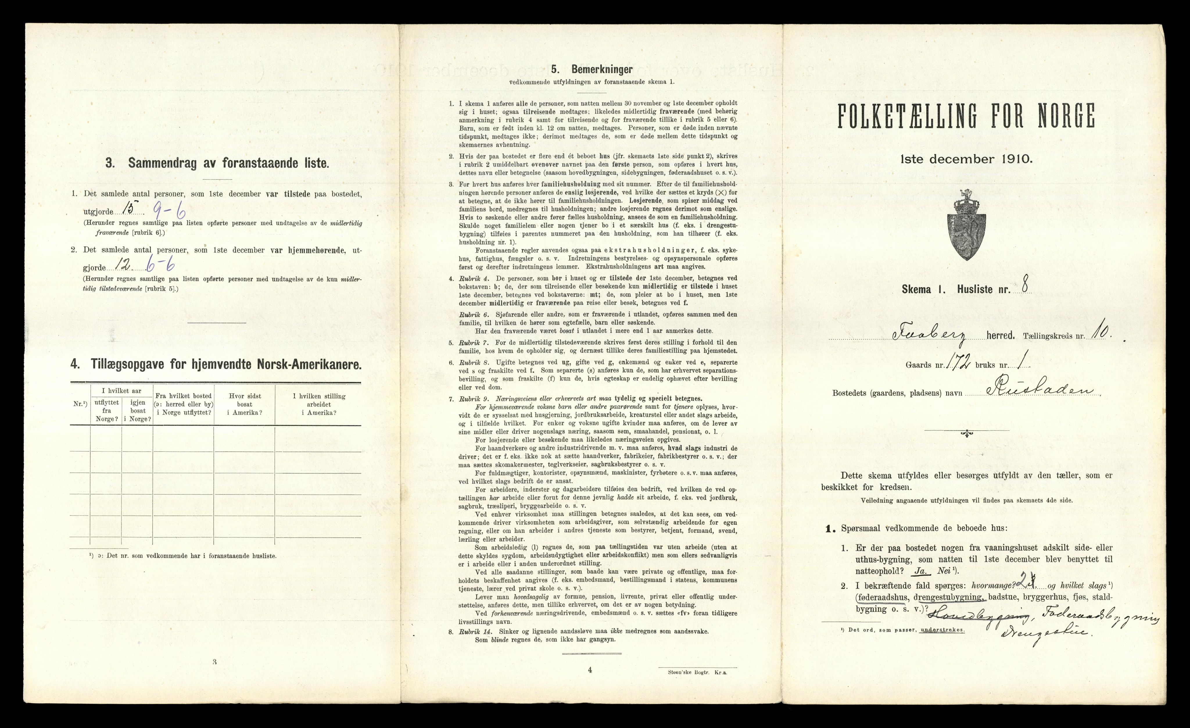 RA, 1910 census for Fåberg, 1910, p. 1068