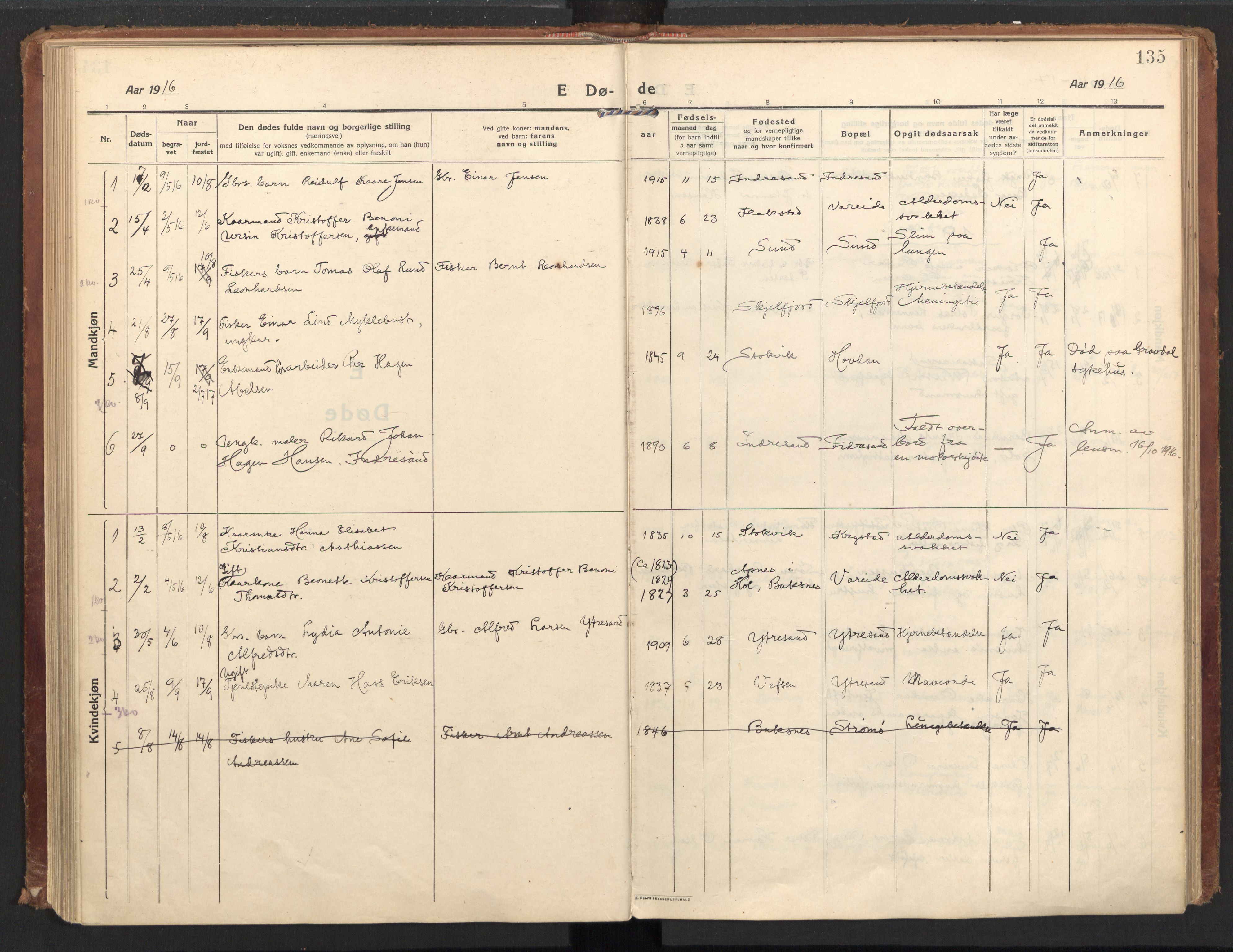 Ministerialprotokoller, klokkerbøker og fødselsregistre - Nordland, SAT/A-1459/885/L1210: Parish register (official) no. 885A10, 1916-1926, p. 135