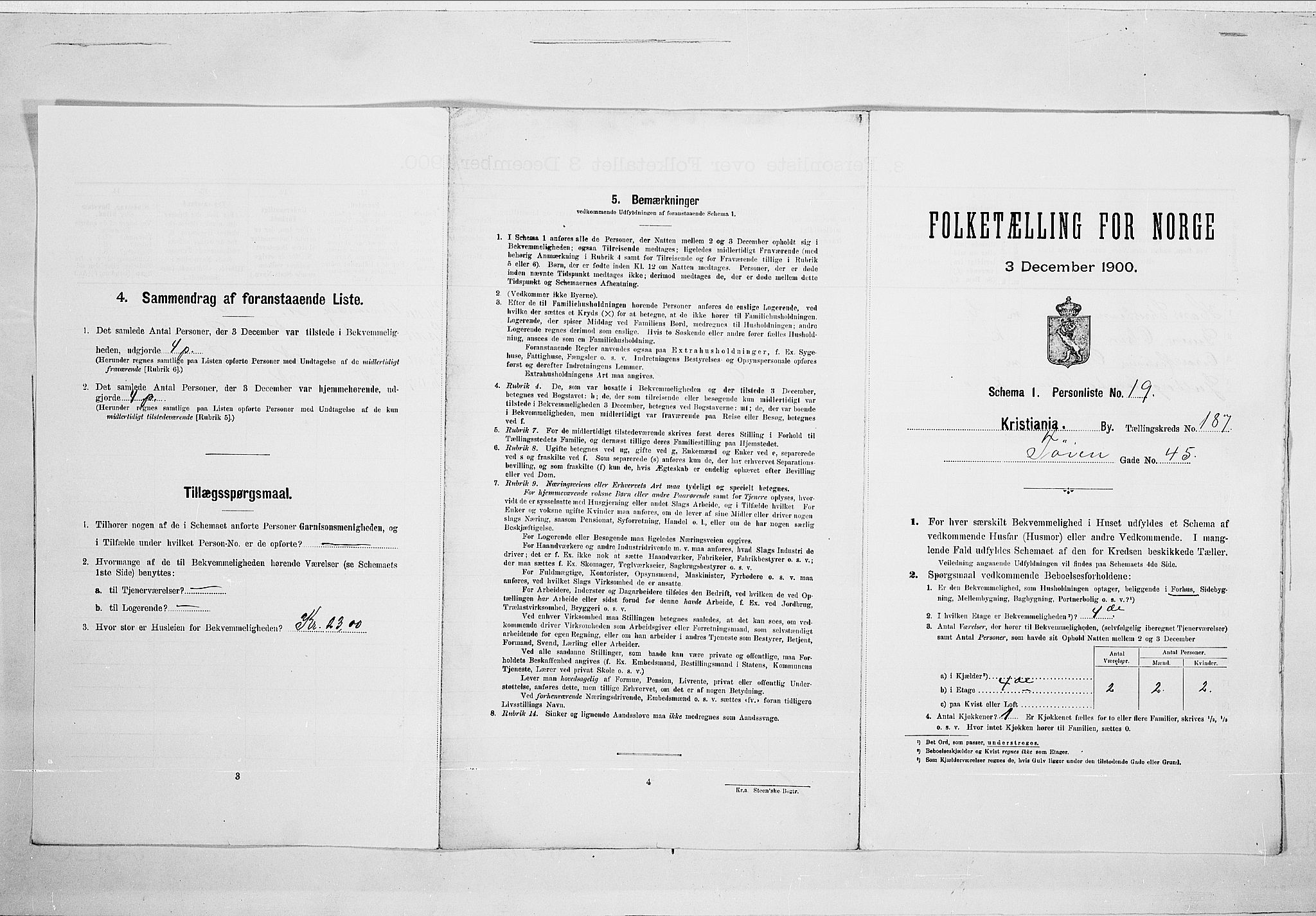 SAO, 1900 census for Kristiania, 1900, p. 106639