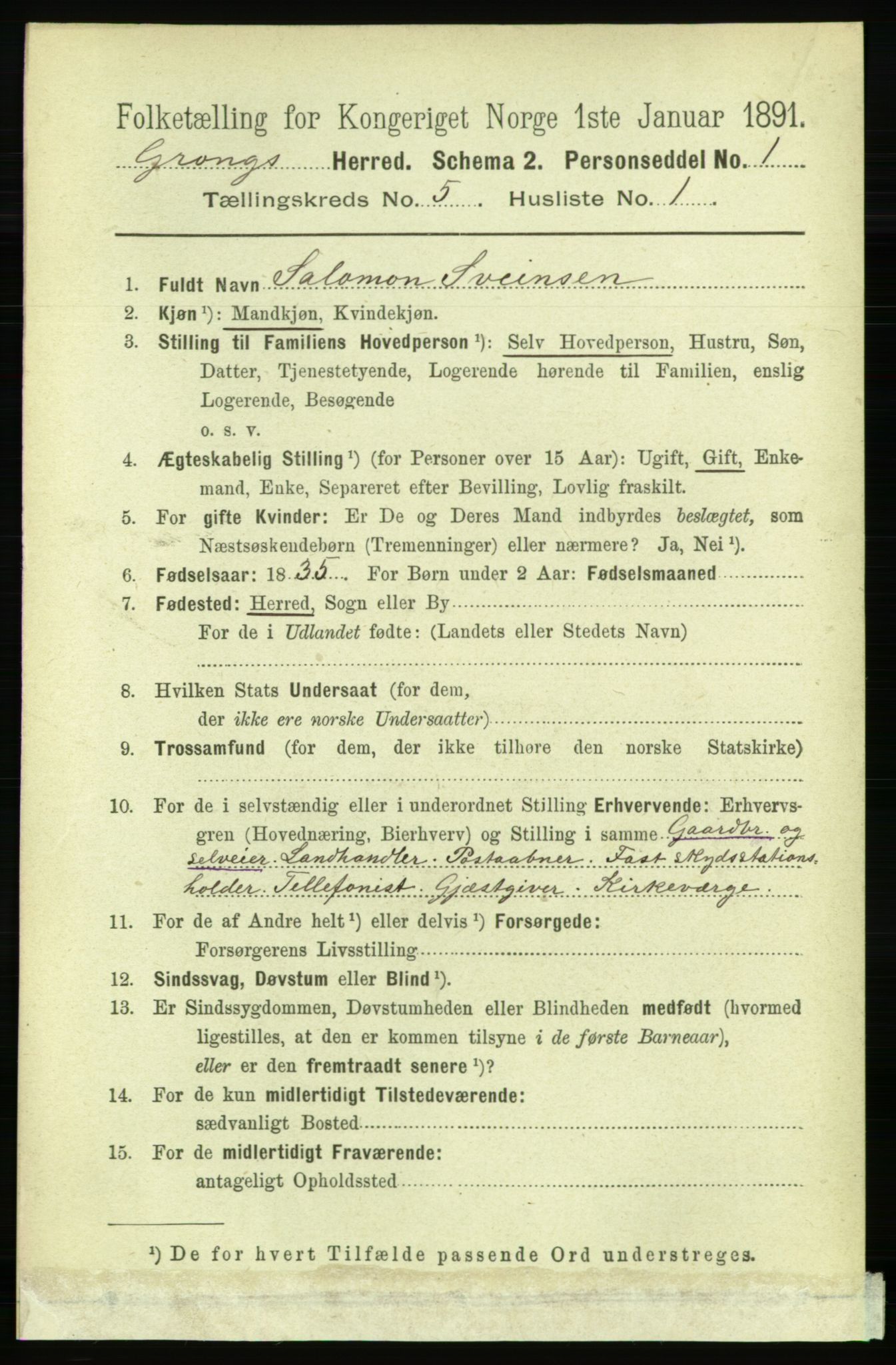 RA, 1891 census for 1742 Grong, 1891, p. 1871