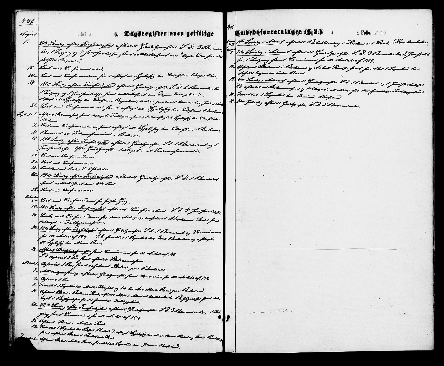 Birkenes sokneprestkontor, AV/SAK-1111-0004/F/Fa/L0004: Parish register (official) no. A 4, 1867-1886, p. 286