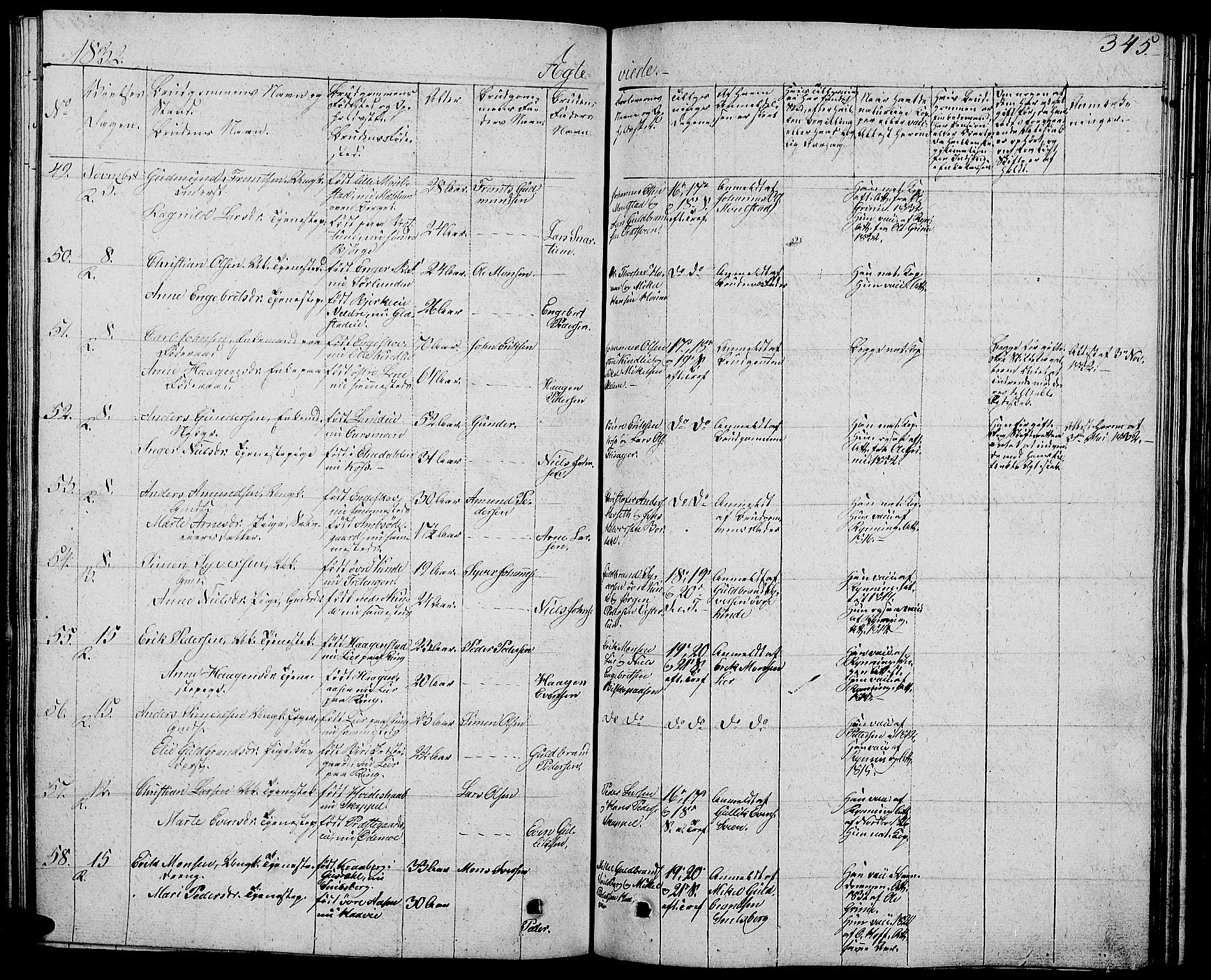 Ringsaker prestekontor, AV/SAH-PREST-014/L/La/L0004: Parish register (copy) no. 4, 1827-1838, p. 345