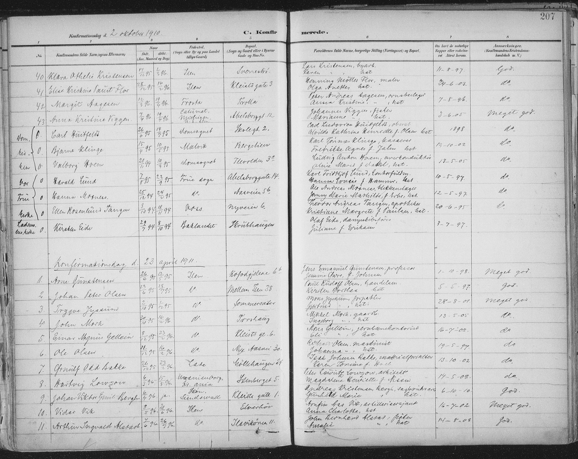 Ministerialprotokoller, klokkerbøker og fødselsregistre - Sør-Trøndelag, SAT/A-1456/603/L0167: Parish register (official) no. 603A06, 1896-1932, p. 207
