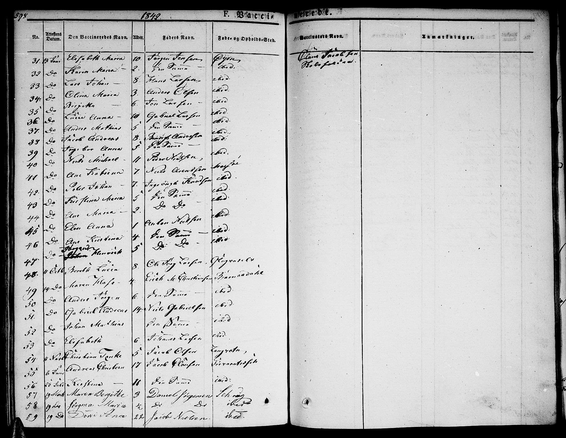 Ministerialprotokoller, klokkerbøker og fødselsregistre - Nordland, AV/SAT-A-1459/820/L0290: Parish register (official) no. 820A11, 1826-1845, p. 598