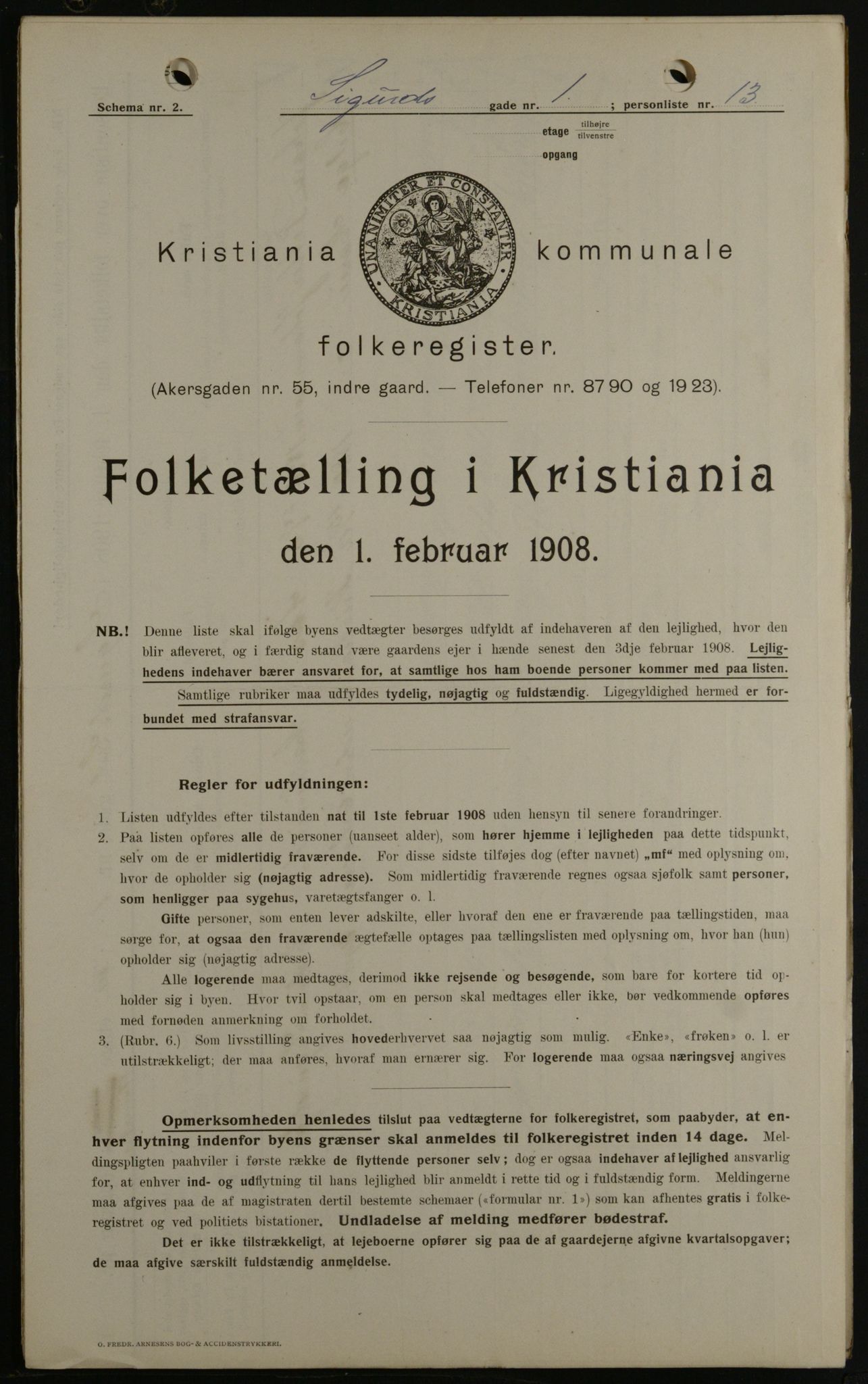 OBA, Municipal Census 1908 for Kristiania, 1908, p. 85315