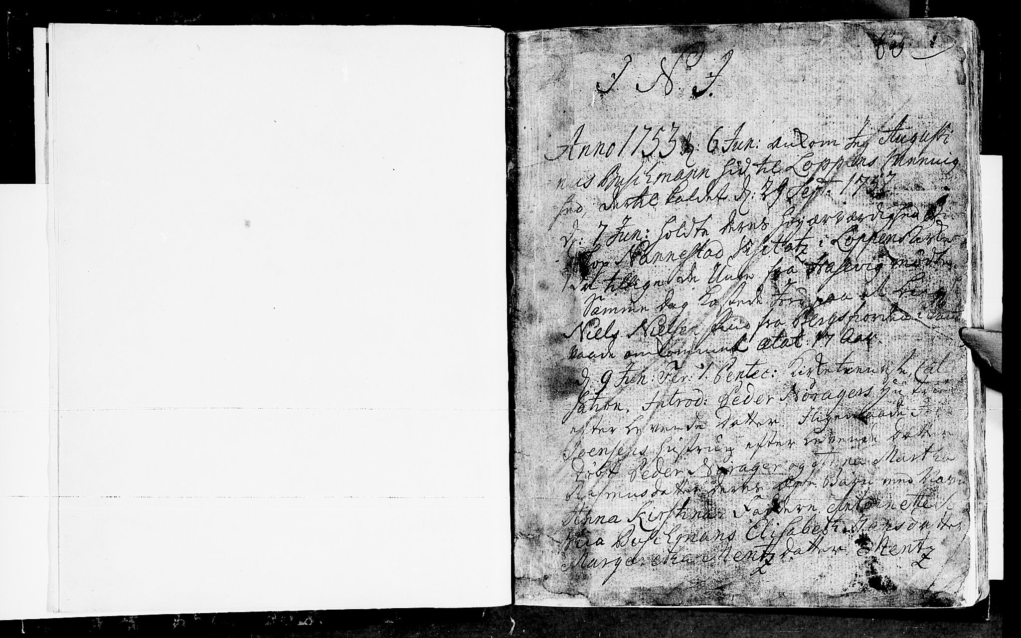 Loppa sokneprestkontor, AV/SATØ-S-1339/H/Ha/L0001kirke: Parish register (official) no. 1 /1, 1753-1784, p. 0-1