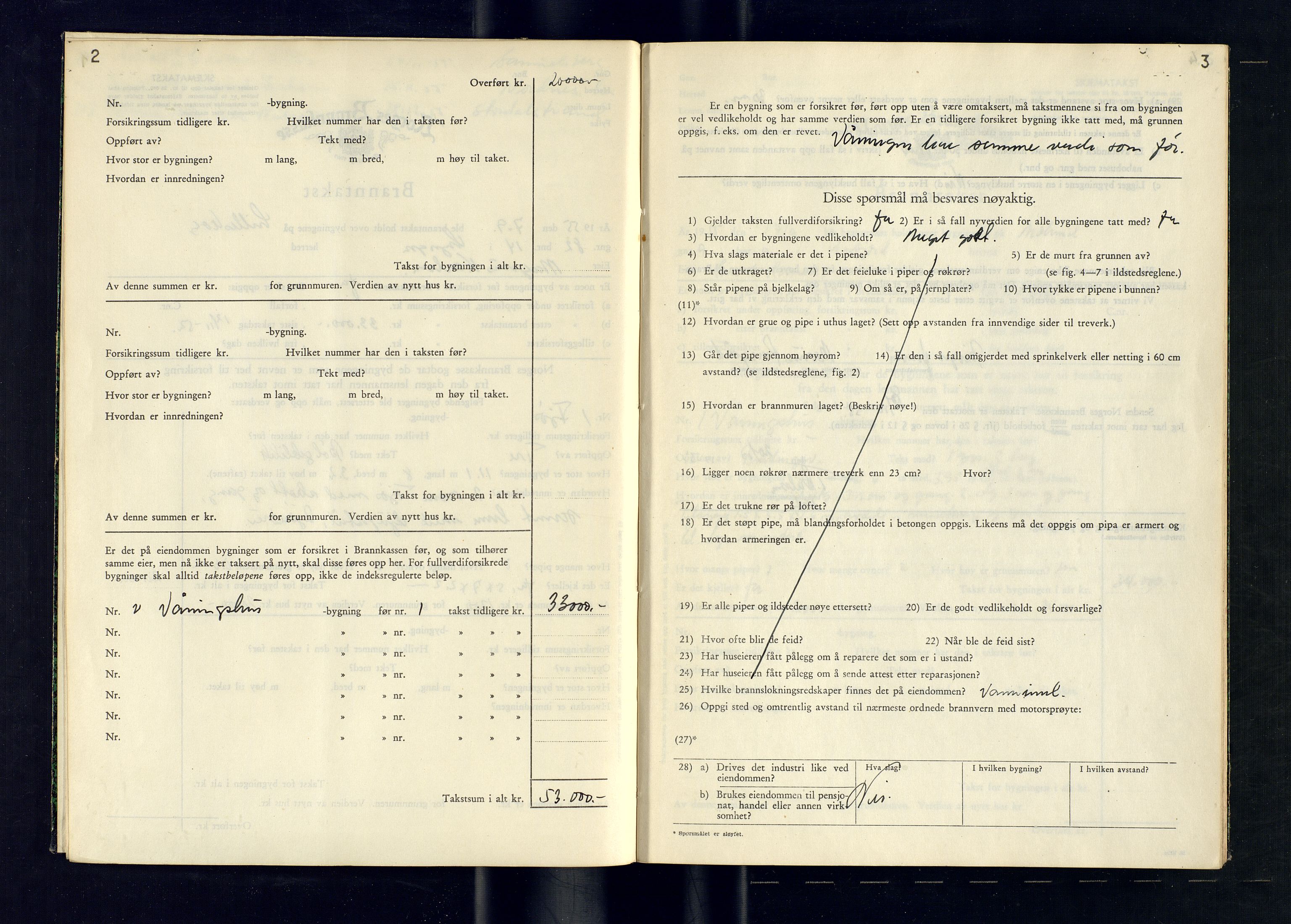 Lyngen lensmannskontor, AV/SATØ-SATO-99/F/Fm/Fmb/L0145: Branntakstprotokoller, 1955, p. 2-3