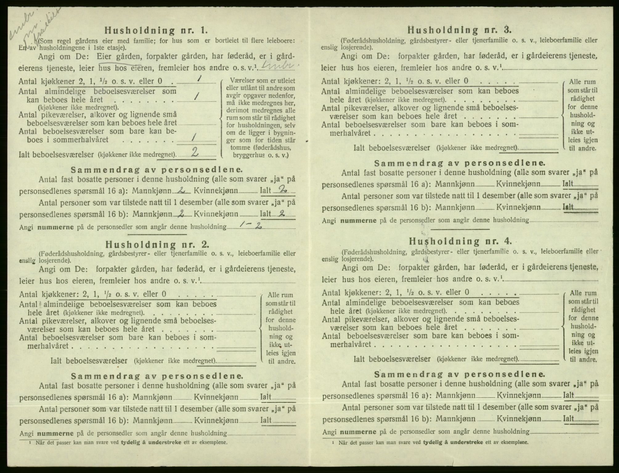 SAB, 1920 census for Voss, 1920, p. 222