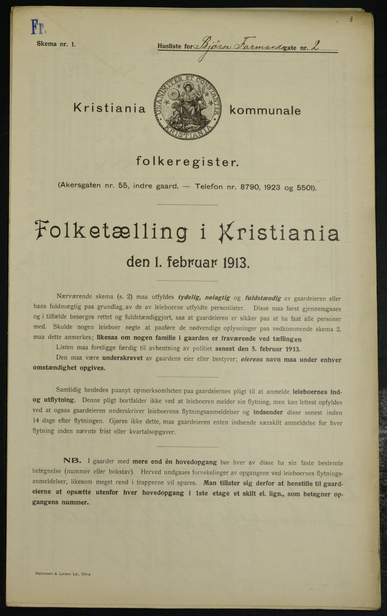 OBA, Municipal Census 1913 for Kristiania, 1913, p. 6442