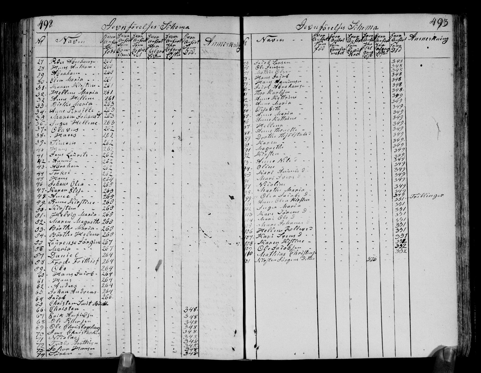 Brunlanes kirkebøker, AV/SAKO-A-342/F/Fa/L0002: Parish register (official) no. I 2, 1802-1834, p. 492-493