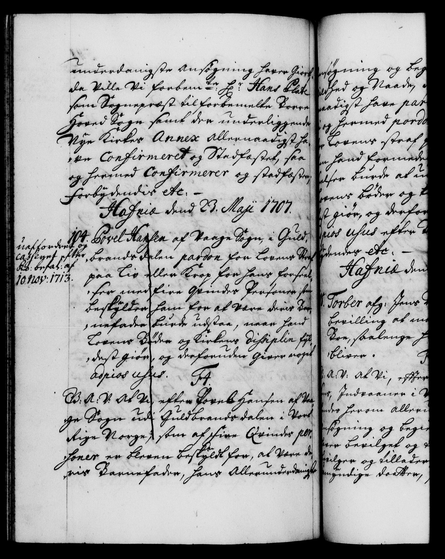 Danske Kanselli 1572-1799, AV/RA-EA-3023/F/Fc/Fca/Fcaa/L0019: Norske registre, 1704-1707, p. 548b