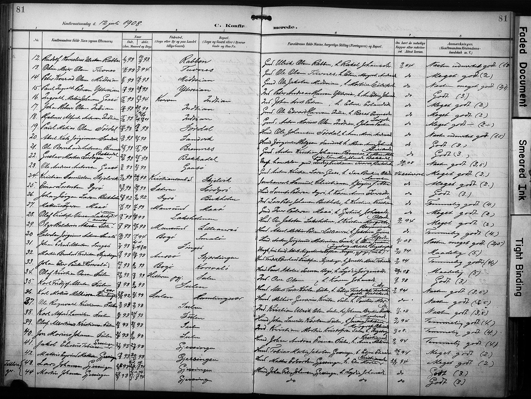 Ministerialprotokoller, klokkerbøker og fødselsregistre - Sør-Trøndelag, SAT/A-1456/640/L0580: Parish register (official) no. 640A05, 1902-1910, p. 81