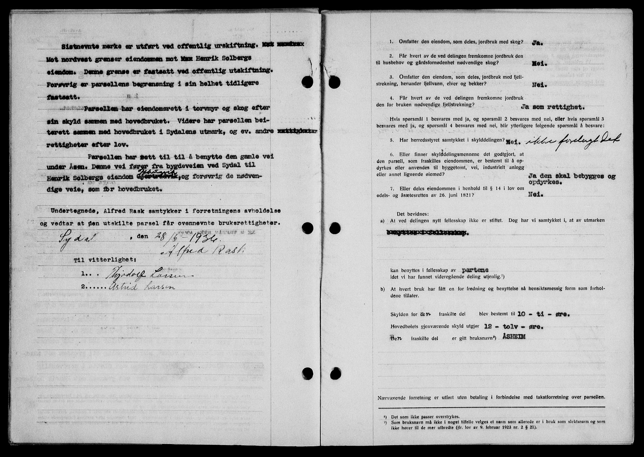 Lofoten sorenskriveri, SAT/A-0017/1/2/2C/L0001a: Mortgage book no. 1a, 1936-1937, Diary no: : 1196/1936