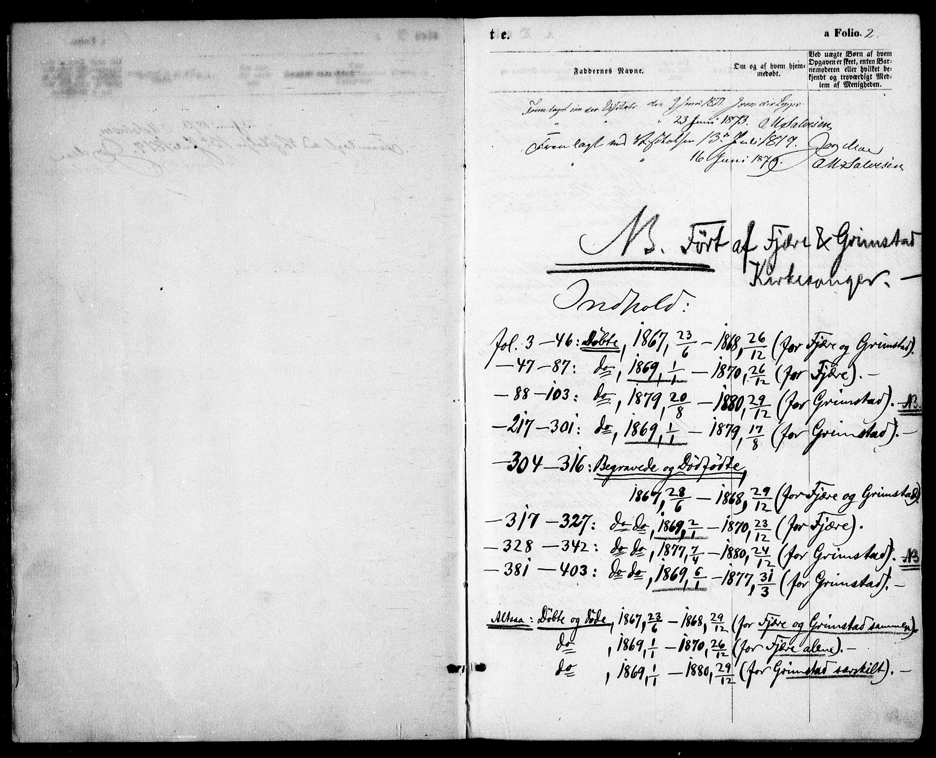 Fjære sokneprestkontor, SAK/1111-0011/F/Fb/L0009: Parish register (copy) no. B 9, 1867-1870, p. 2