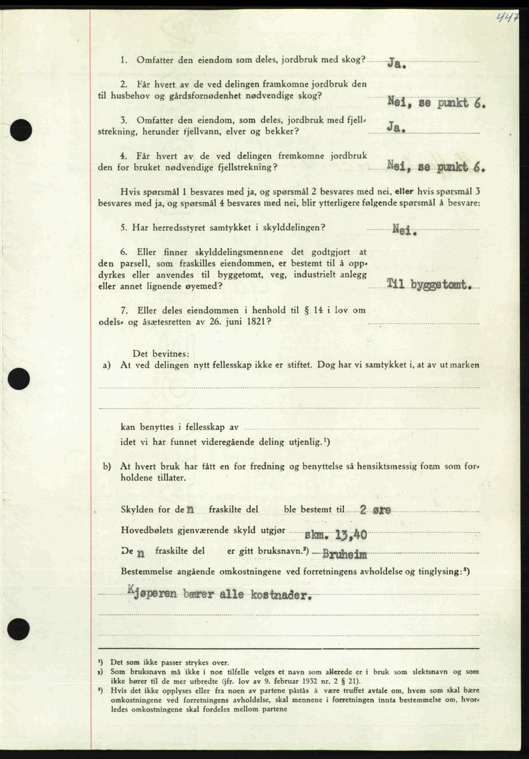 Nordmøre sorenskriveri, AV/SAT-A-4132/1/2/2Ca: Mortgage book no. A110, 1948-1949, Diary no: : 112/1949