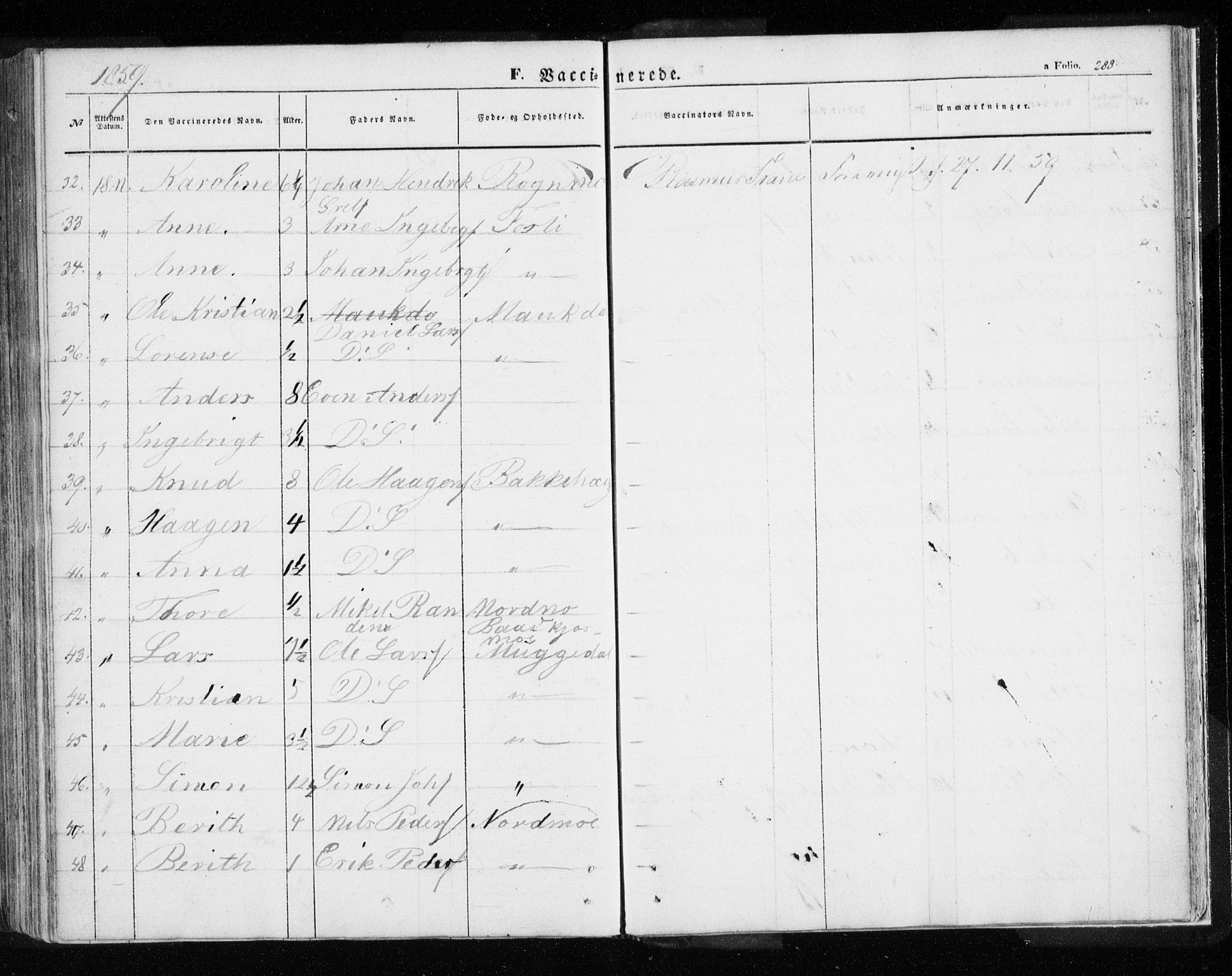 Målselv sokneprestembete, AV/SATØ-S-1311/G/Ga/Gaa/L0003kirke: Parish register (official) no. 3, 1853-1863, p. 288