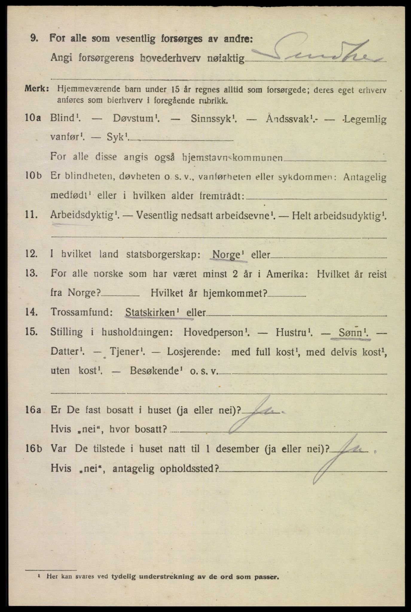 SAK, 1920 census for Herad, 1920, p. 1709