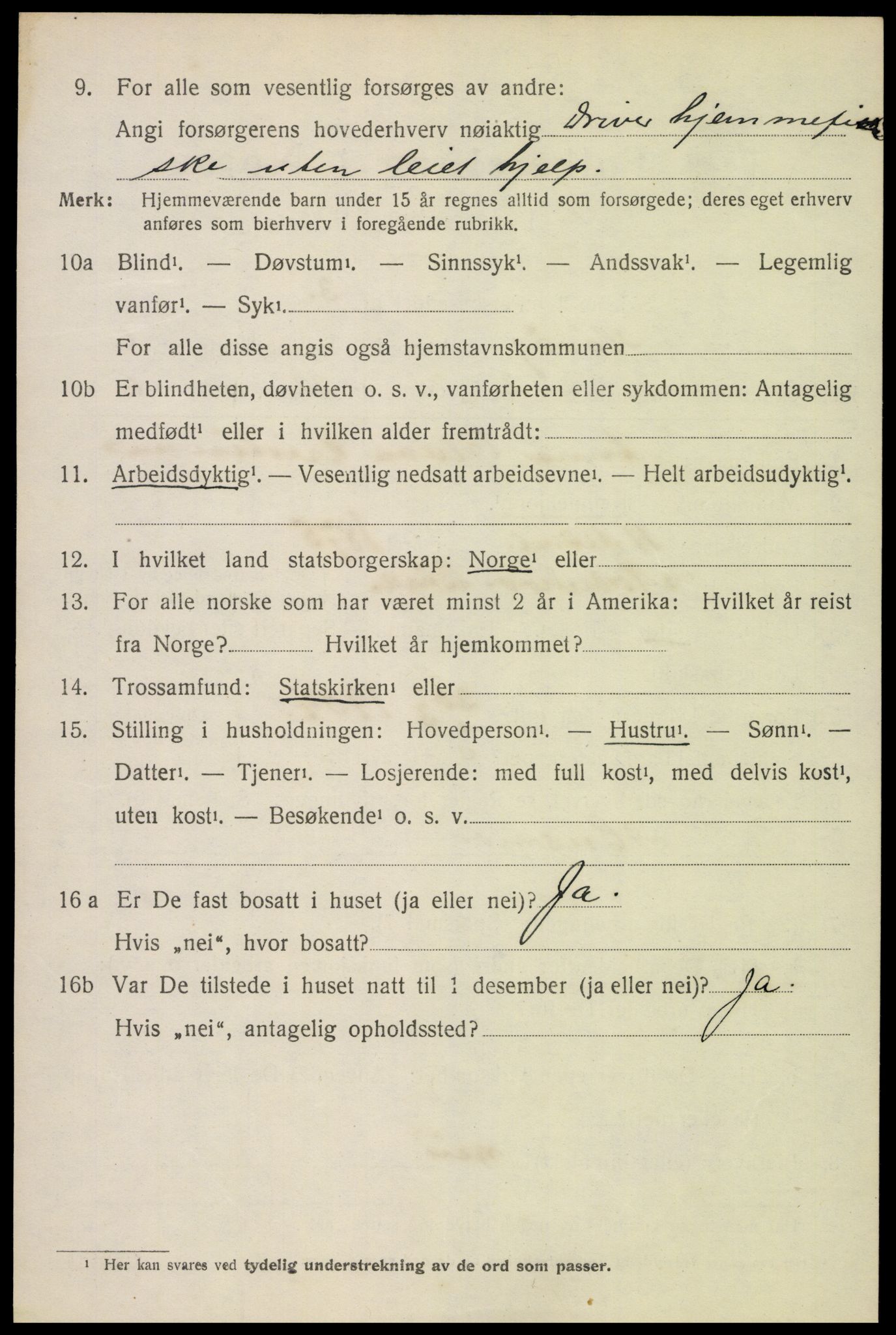 SAK, 1920 census for Høvåg, 1920, p. 3105