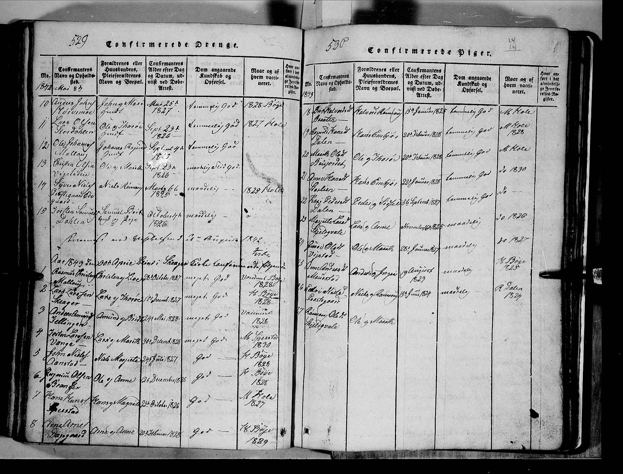 Lom prestekontor, SAH/PREST-070/L/L0003: Parish register (copy) no. 3, 1815-1844, p. 529-530