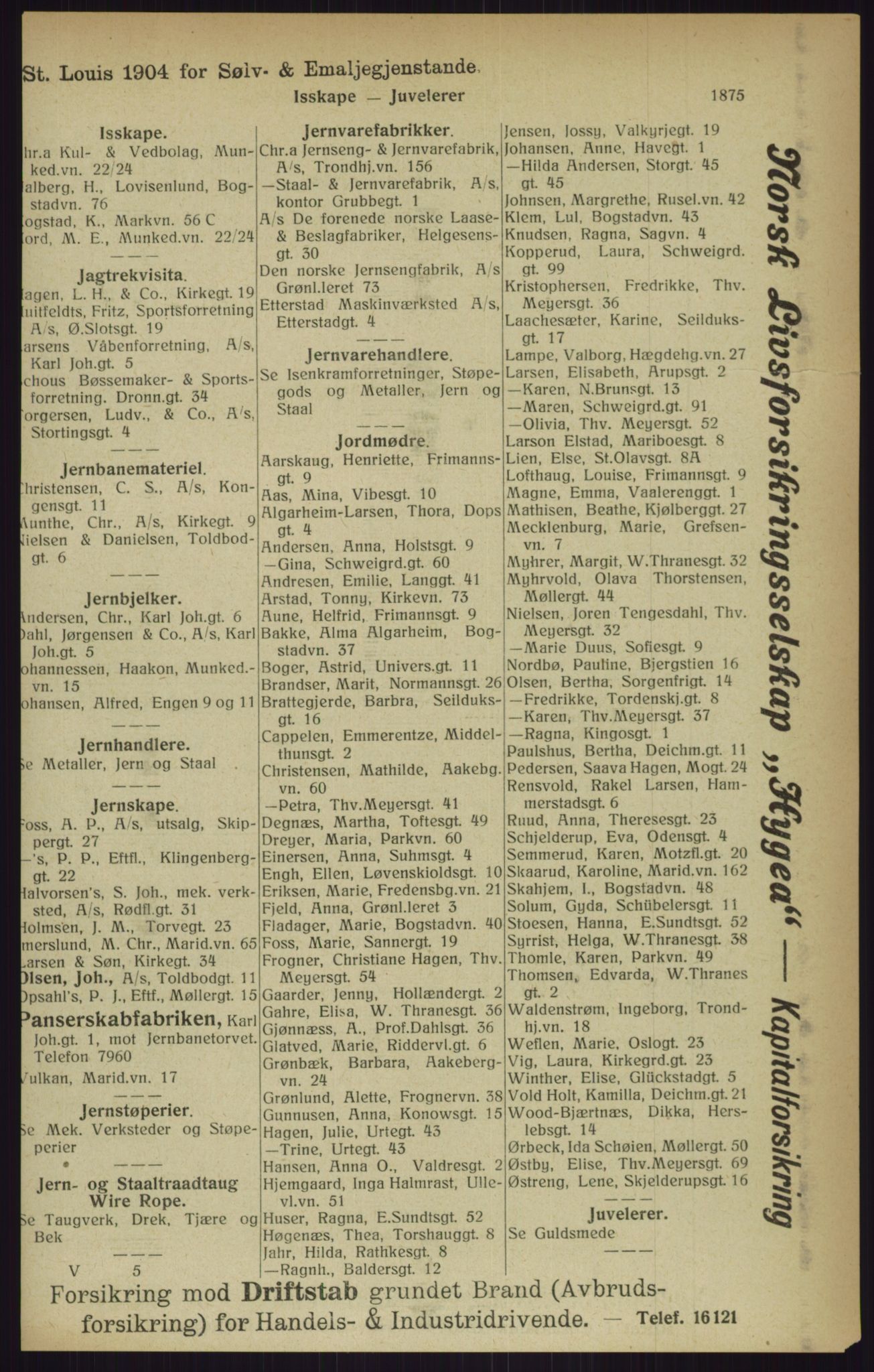 Kristiania/Oslo adressebok, PUBL/-, 1916, p. 1875