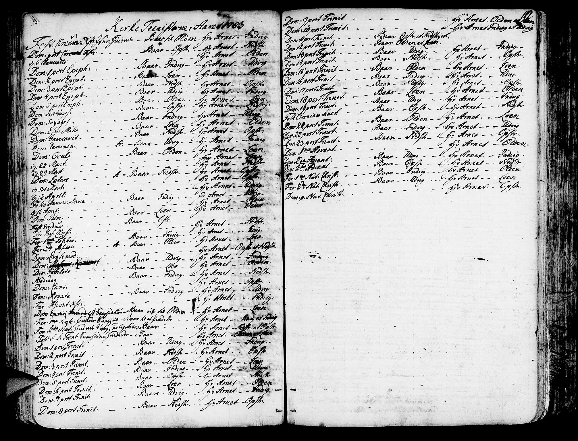 Innvik sokneprestembete, SAB/A-80501: Parish register (official) no. A 1, 1750-1816, p. 112