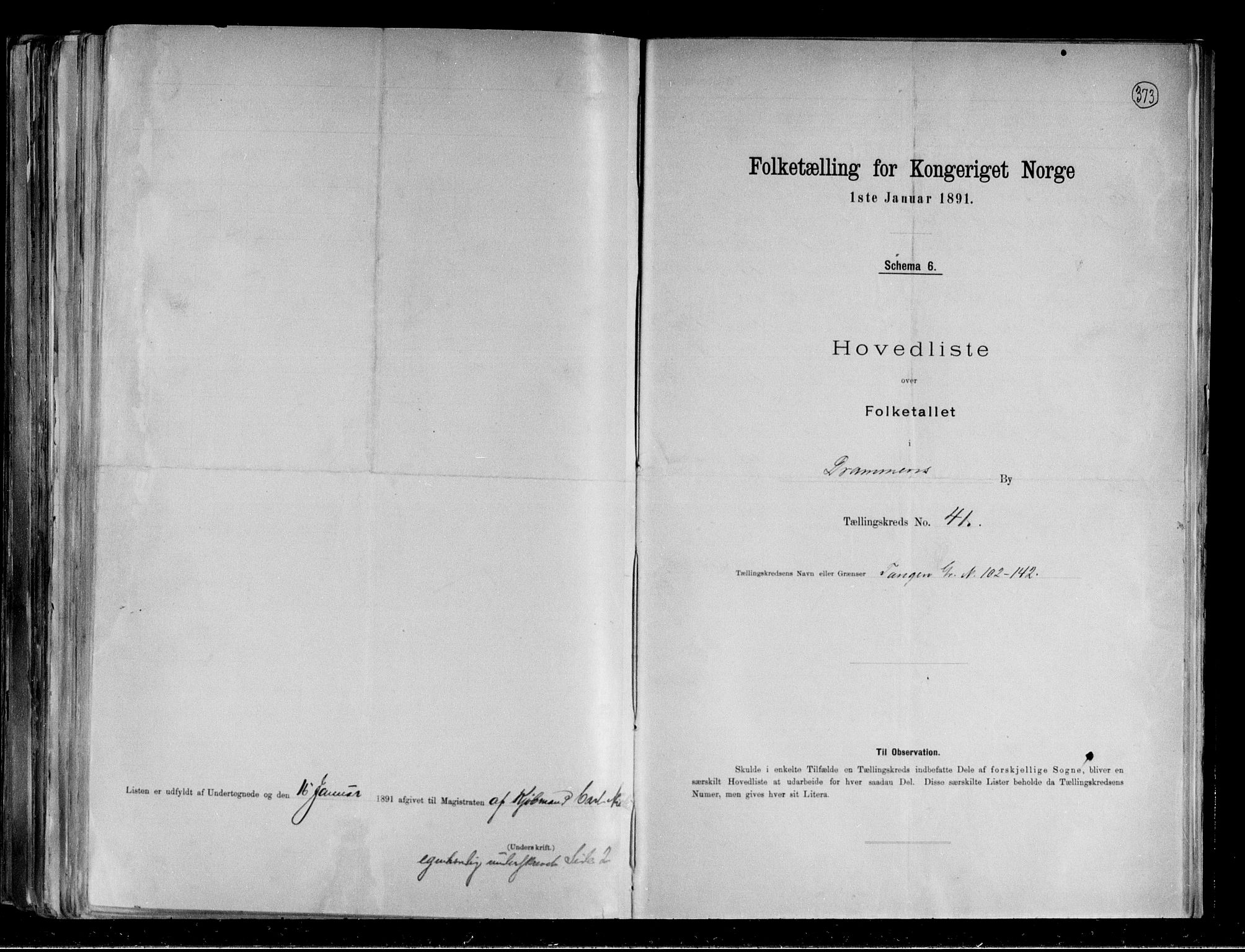 RA, 1891 census for 0602 Drammen, 1891, p. 88