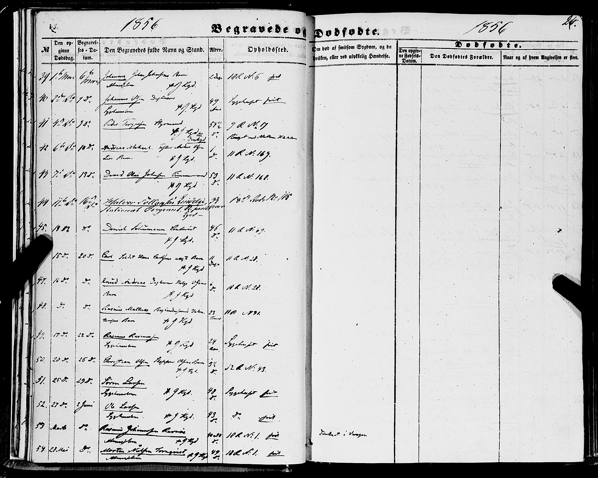 Domkirken sokneprestembete, SAB/A-74801/H/Haa/L0041: Parish register (official) no. E 2, 1853-1863, p. 24