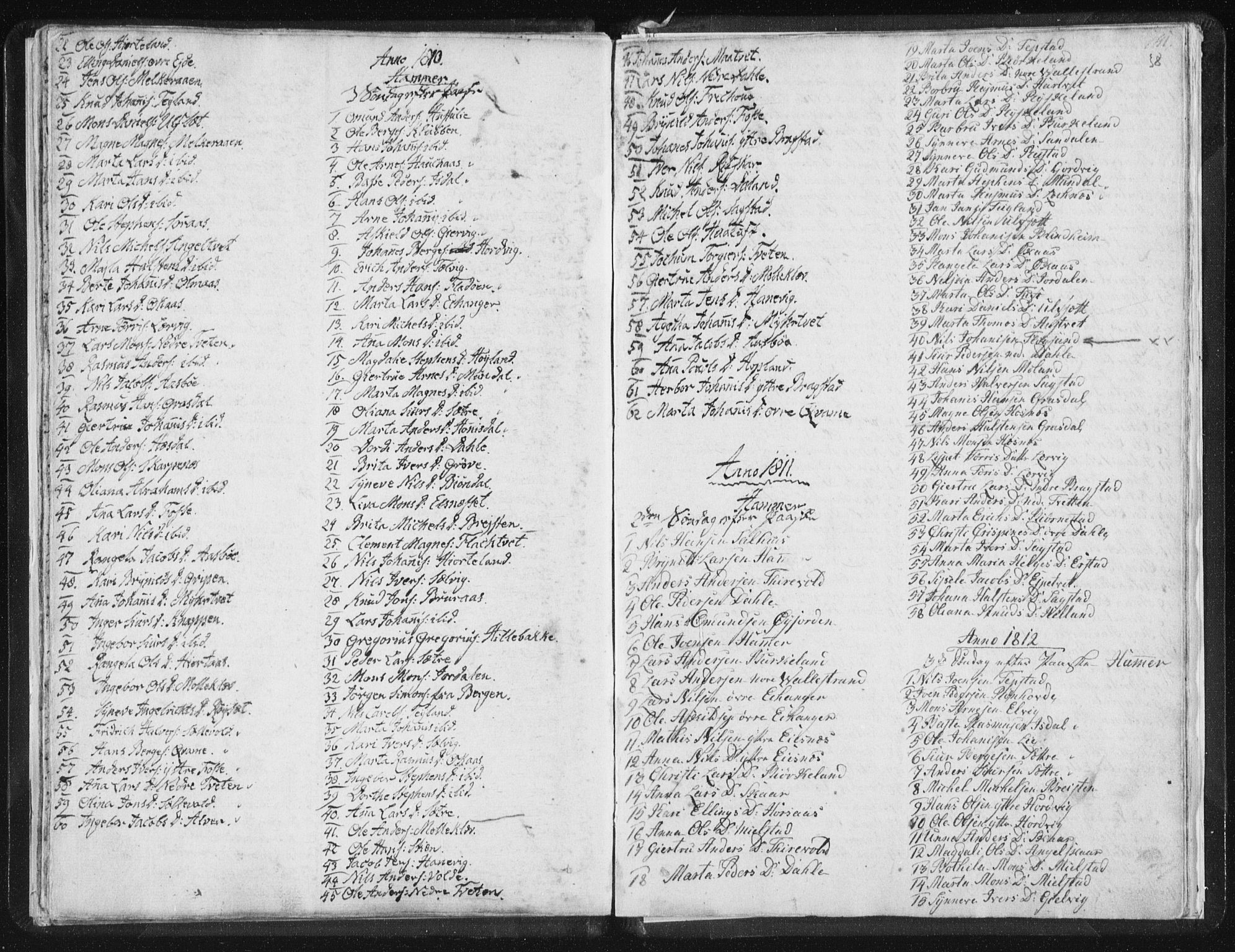 Hamre sokneprestembete, AV/SAB-A-75501/H/Ha/Haa/Haaa/L0009: Parish register (official) no. A 9, 1805-1815, p. 38