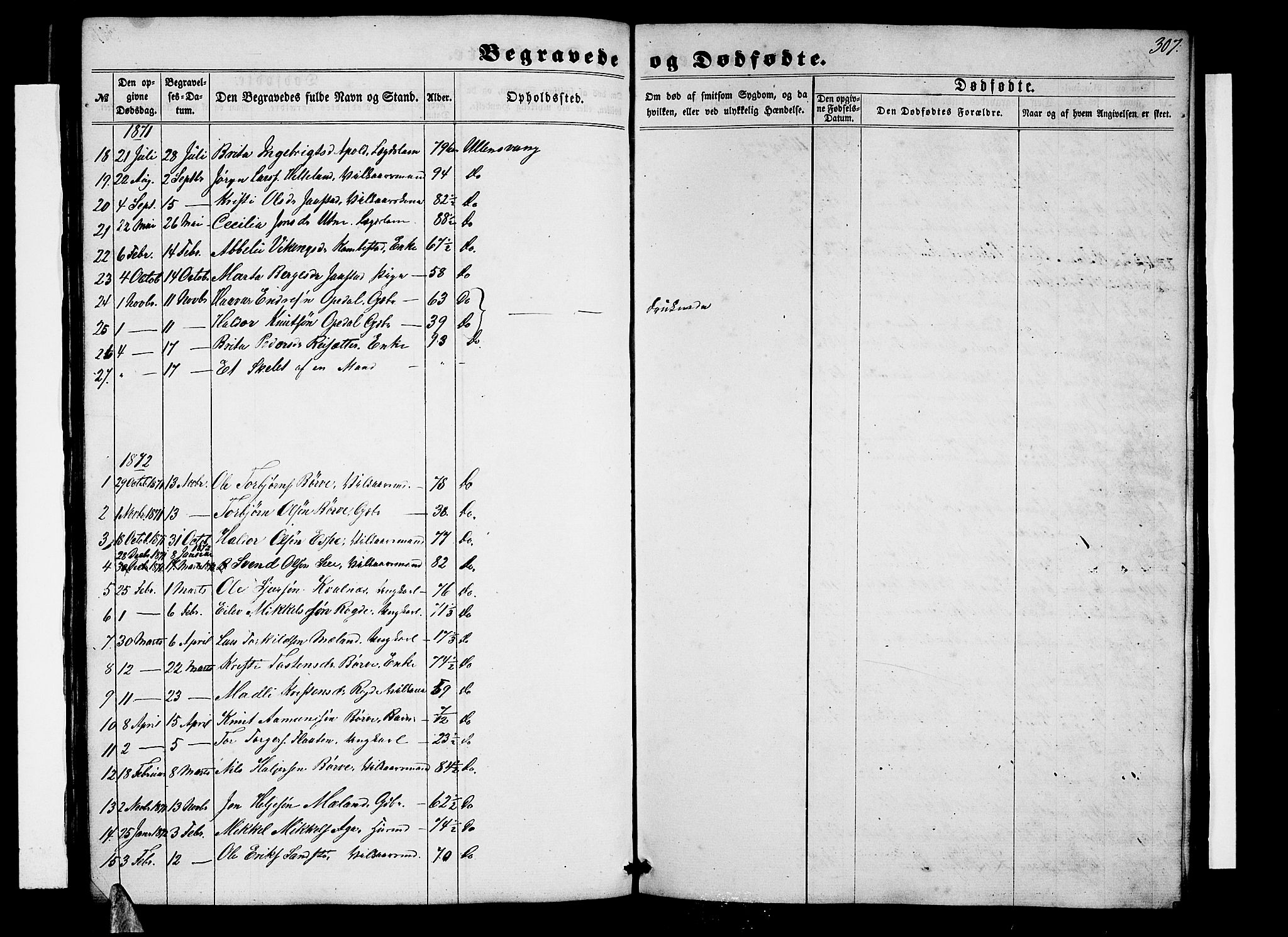 Ullensvang sokneprestembete, SAB/A-78701/H/Hab: Parish register (copy) no. B 10, 1858-1886, p. 307